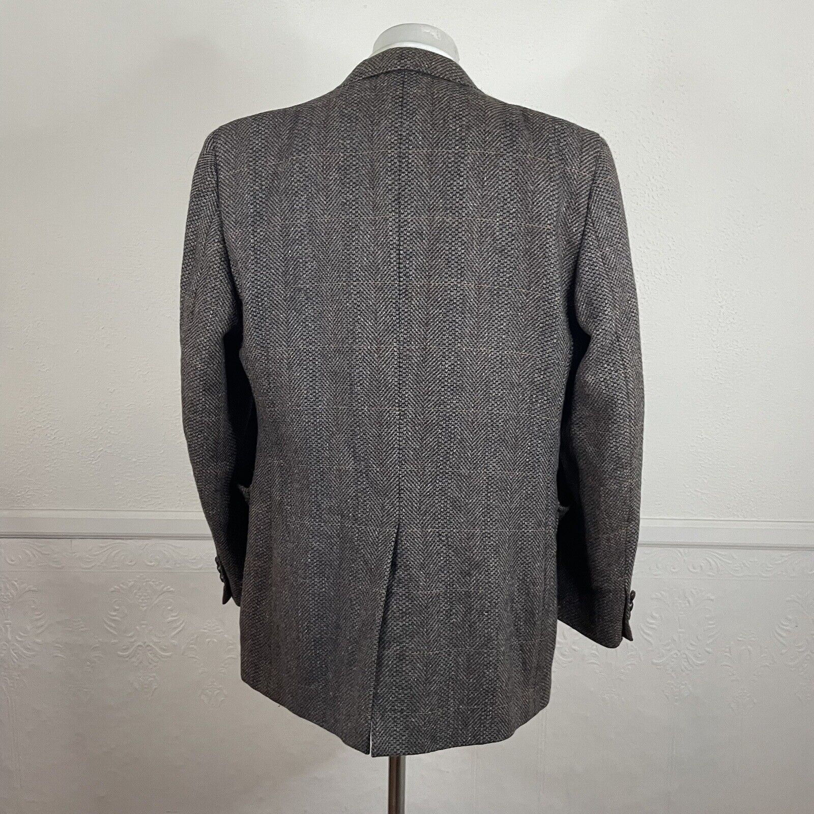 Woodmere Sport Coat Blazer Mens 42L Brown Herring… - image 5