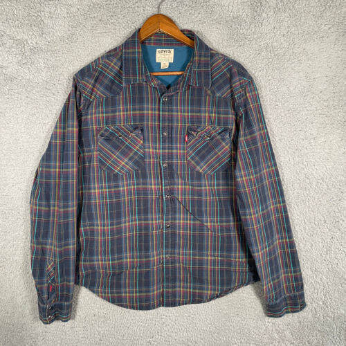 Levis Vintage Shirt Mens XL Western Authentic Pea… - image 1