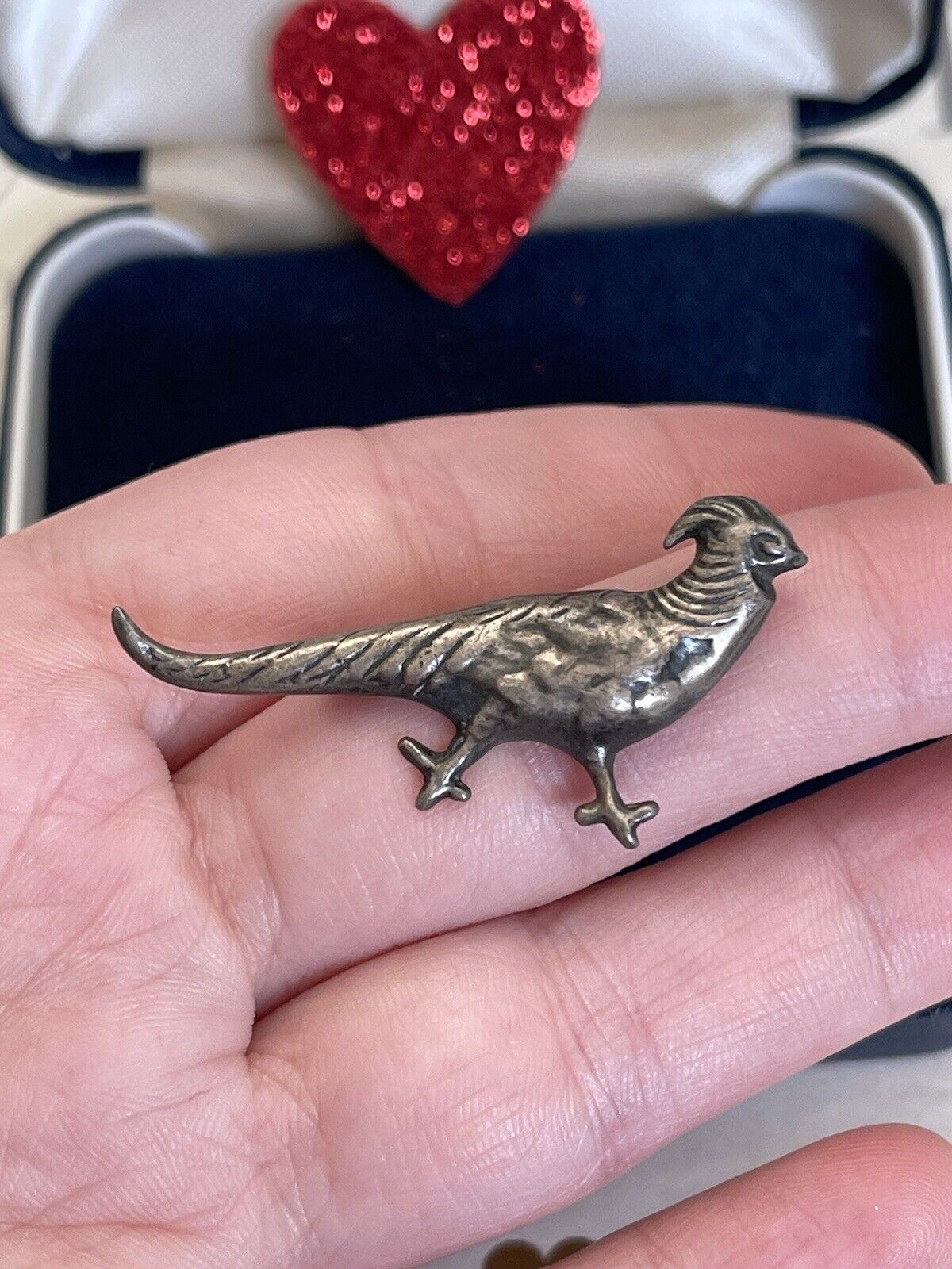 Antique brooch Bird 1900s silver color  Rare For … - image 1