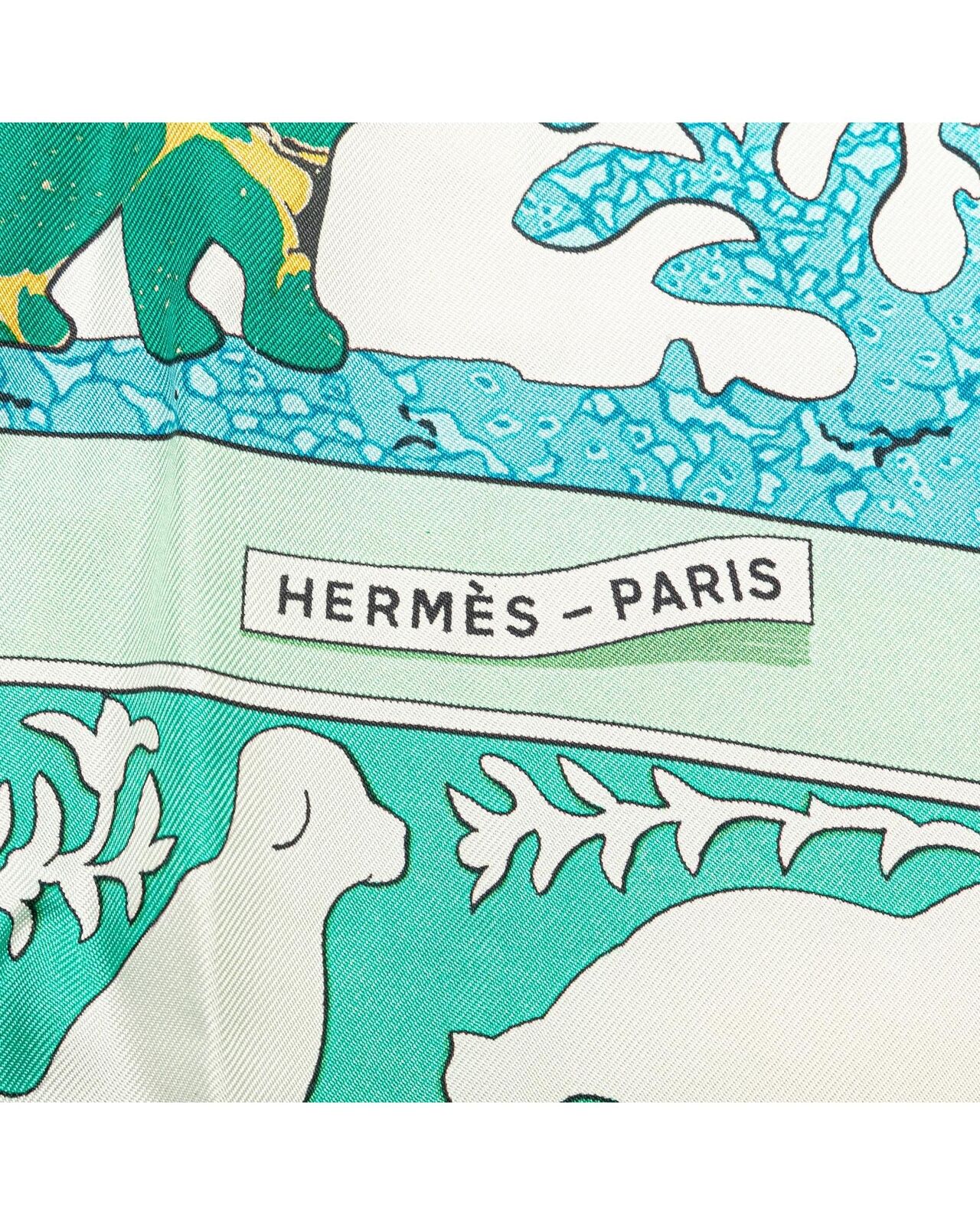 Pre Loved Hermes Luxurious 100% Silk Scarf with E… - image 3