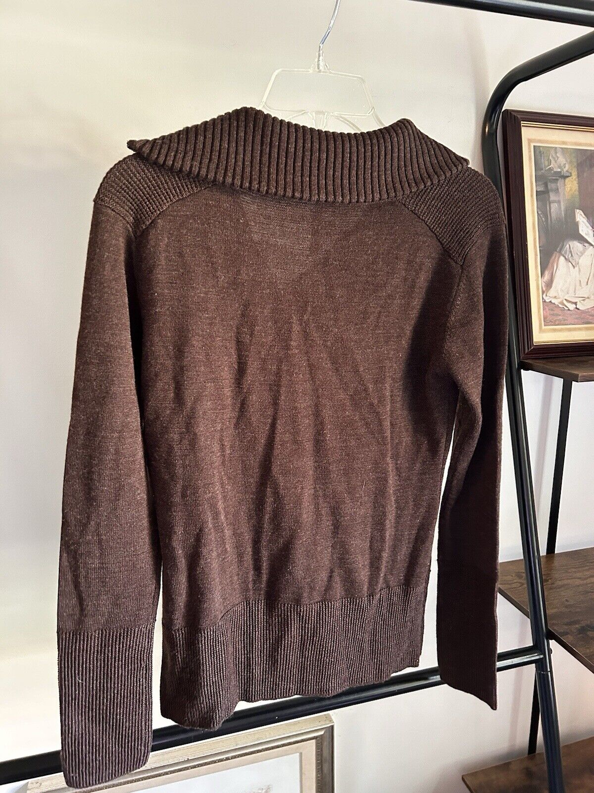 Kuhl Chocolate Brown Merino Wool Zip up Cardigan … - image 3