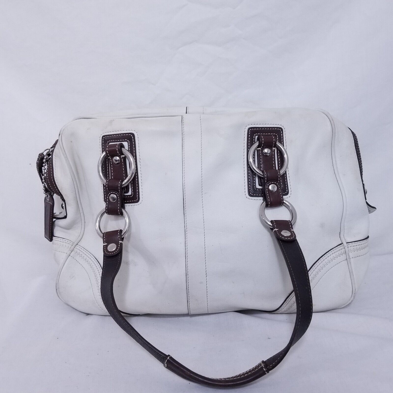 Coach White Leather Handbag K0693 Cowhide Tote So… - image 1