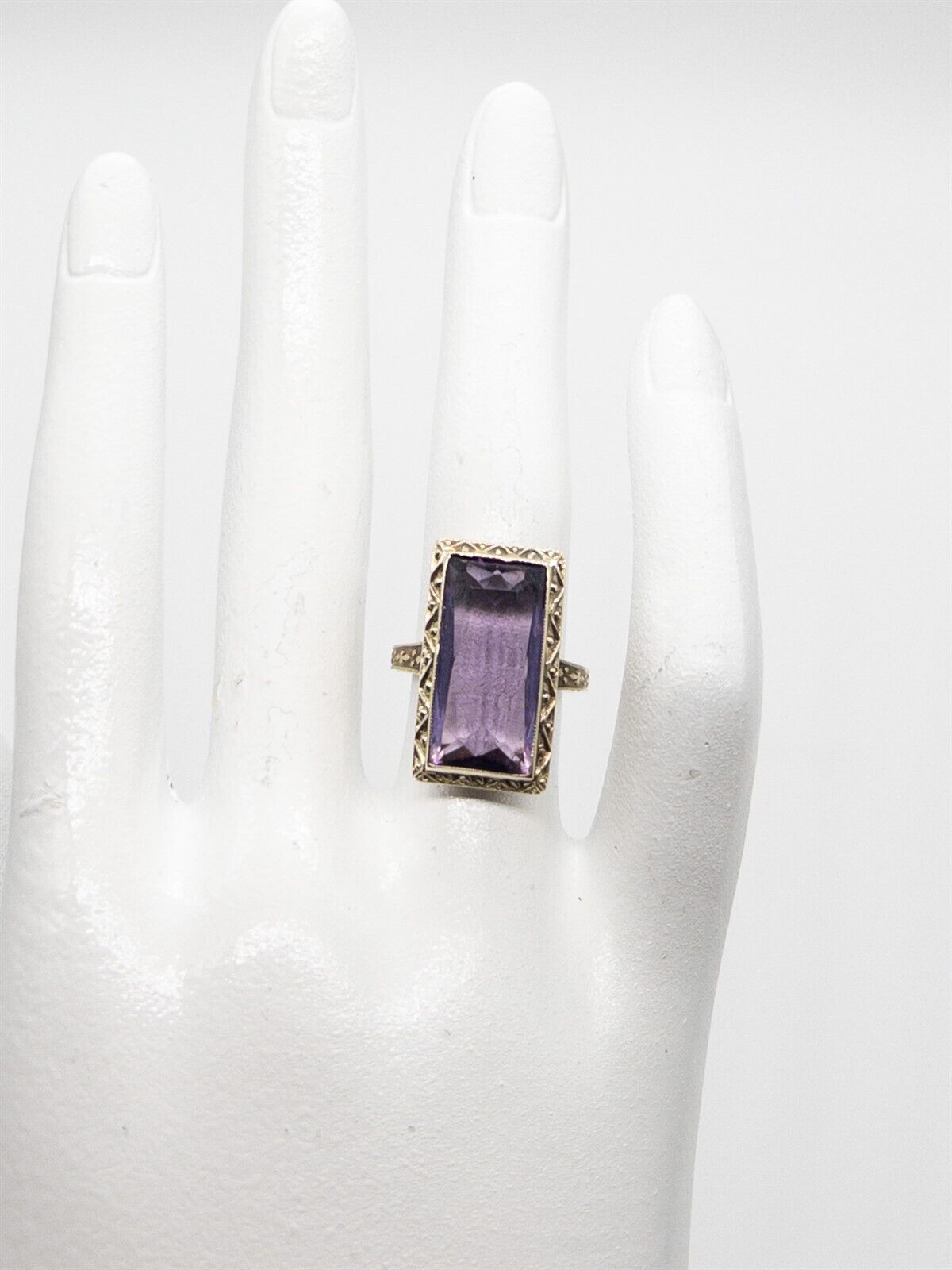 Antique Edwardian 1900 10ct Natural Amethyst 14k … - image 1