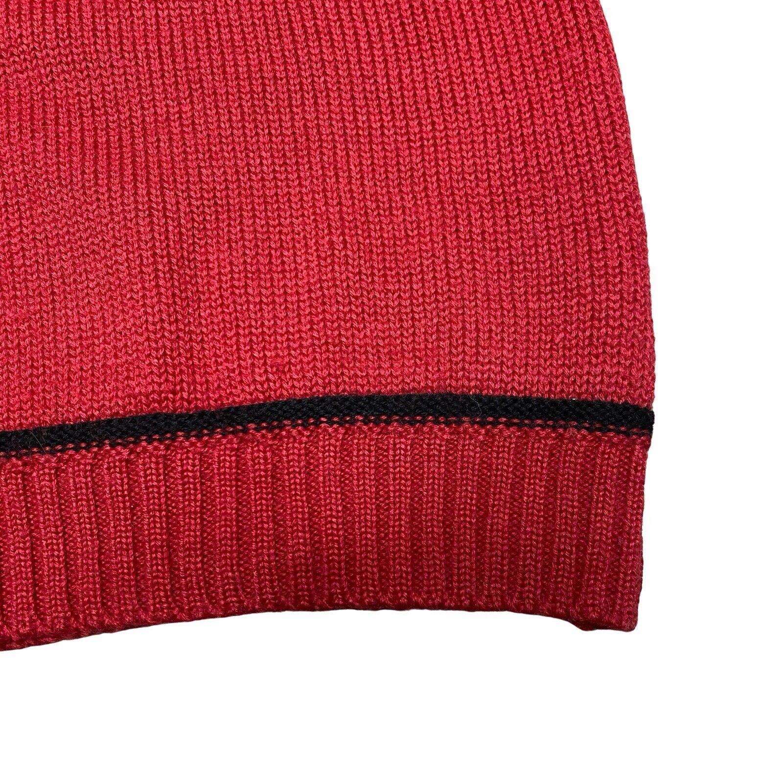 ESPRIT Vintage Red Black Heavy 100% Wool Turtle N… - image 4