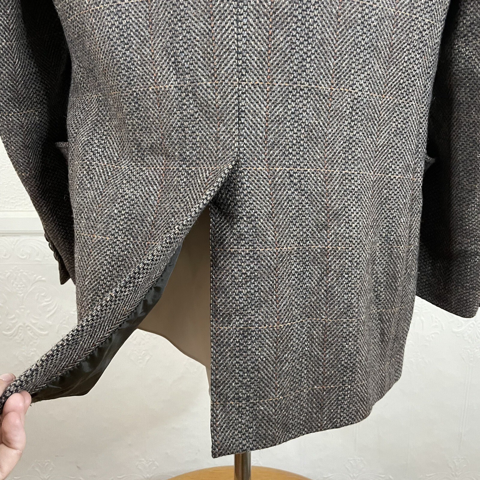 Woodmere Sport Coat Blazer Mens 42L Brown Herring… - image 6