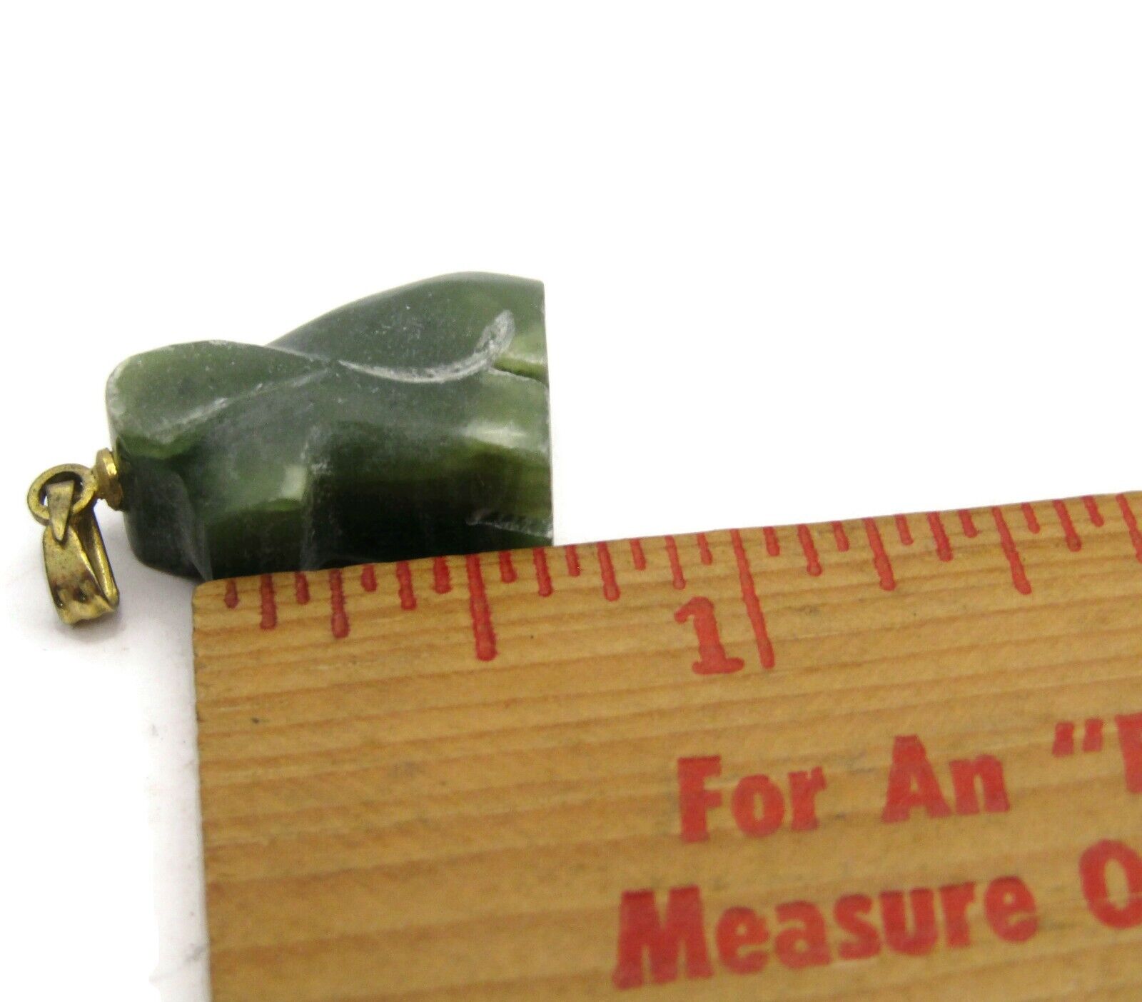 Dog Necklace Pendant Hand Carved Green Stone Vint… - image 6