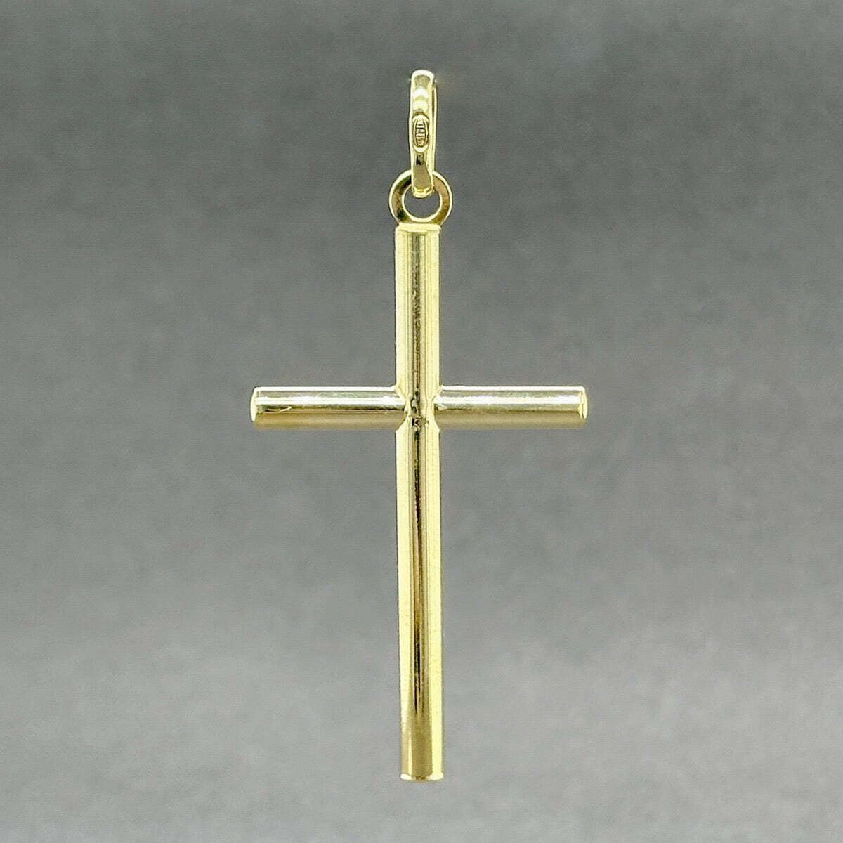 Estate 14K Yellow Gold 39.50mm Cross Pendant - image 2