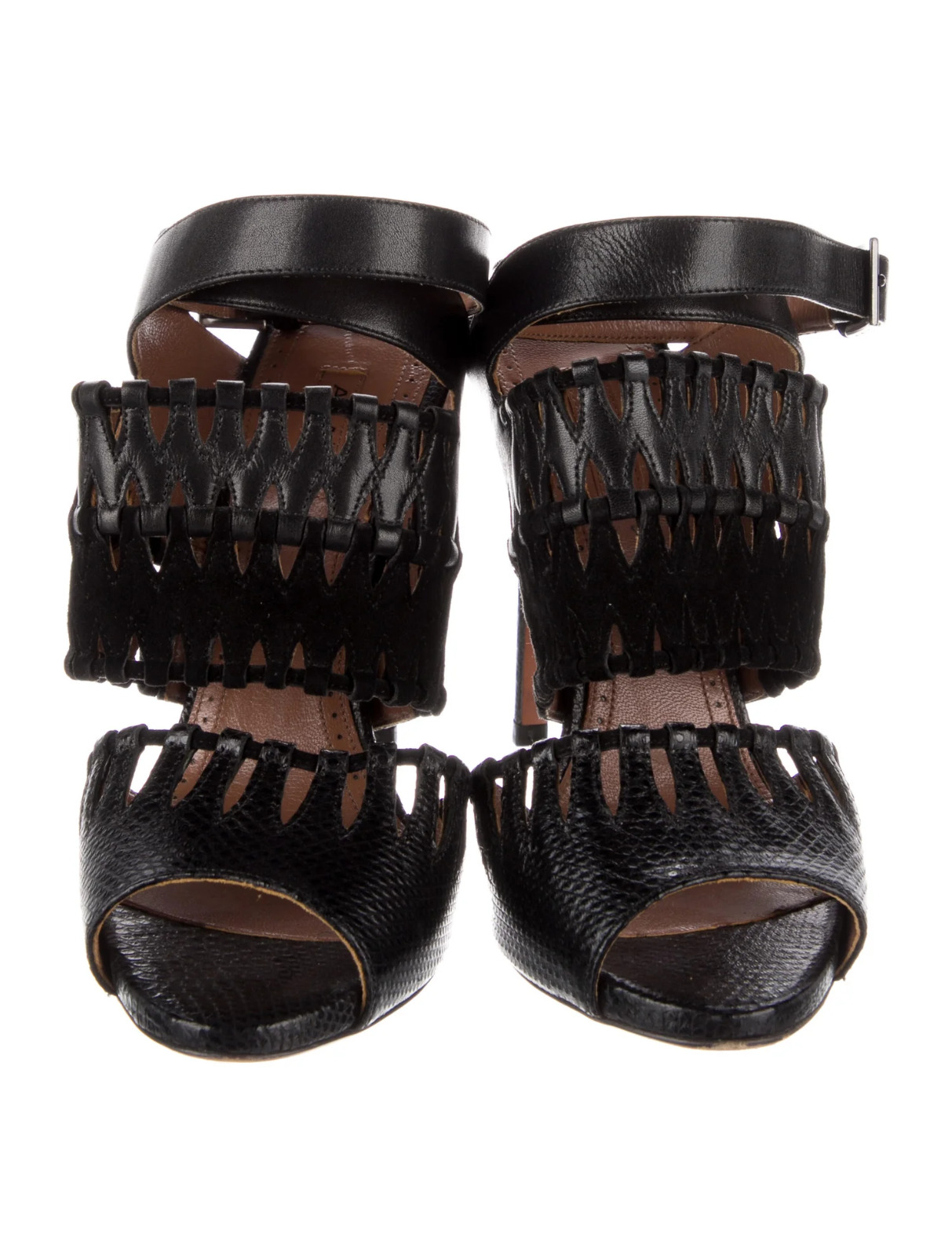 Azzedine Alaïa Black snakeskin suede-leather Lase… - image 2