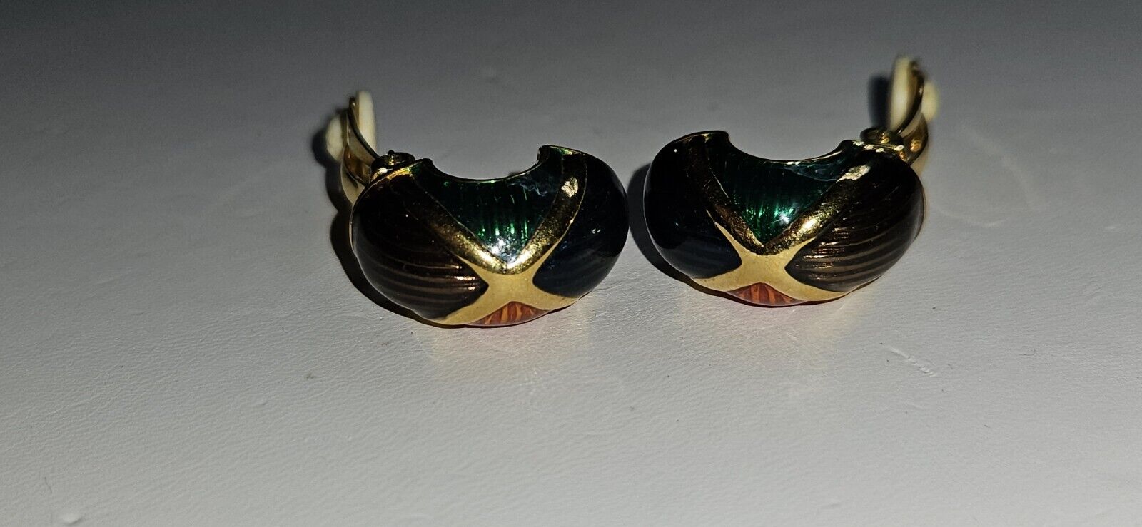 Vintage Joan Rivers Clip Earrings Multi-Color Ena… - image 2