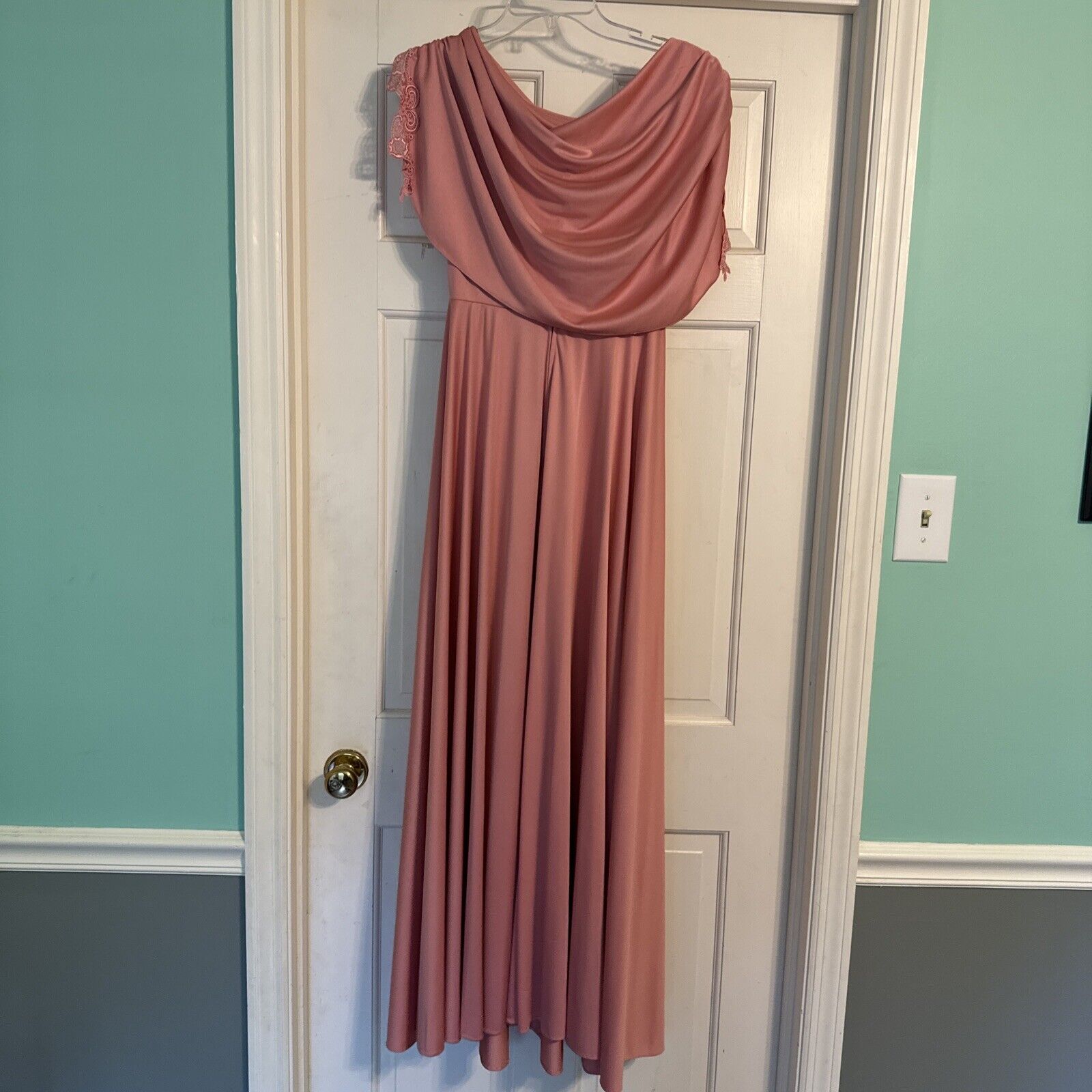 1980s Vintage Rose Pink Flowy Bridesmaid/Formal F… - image 3