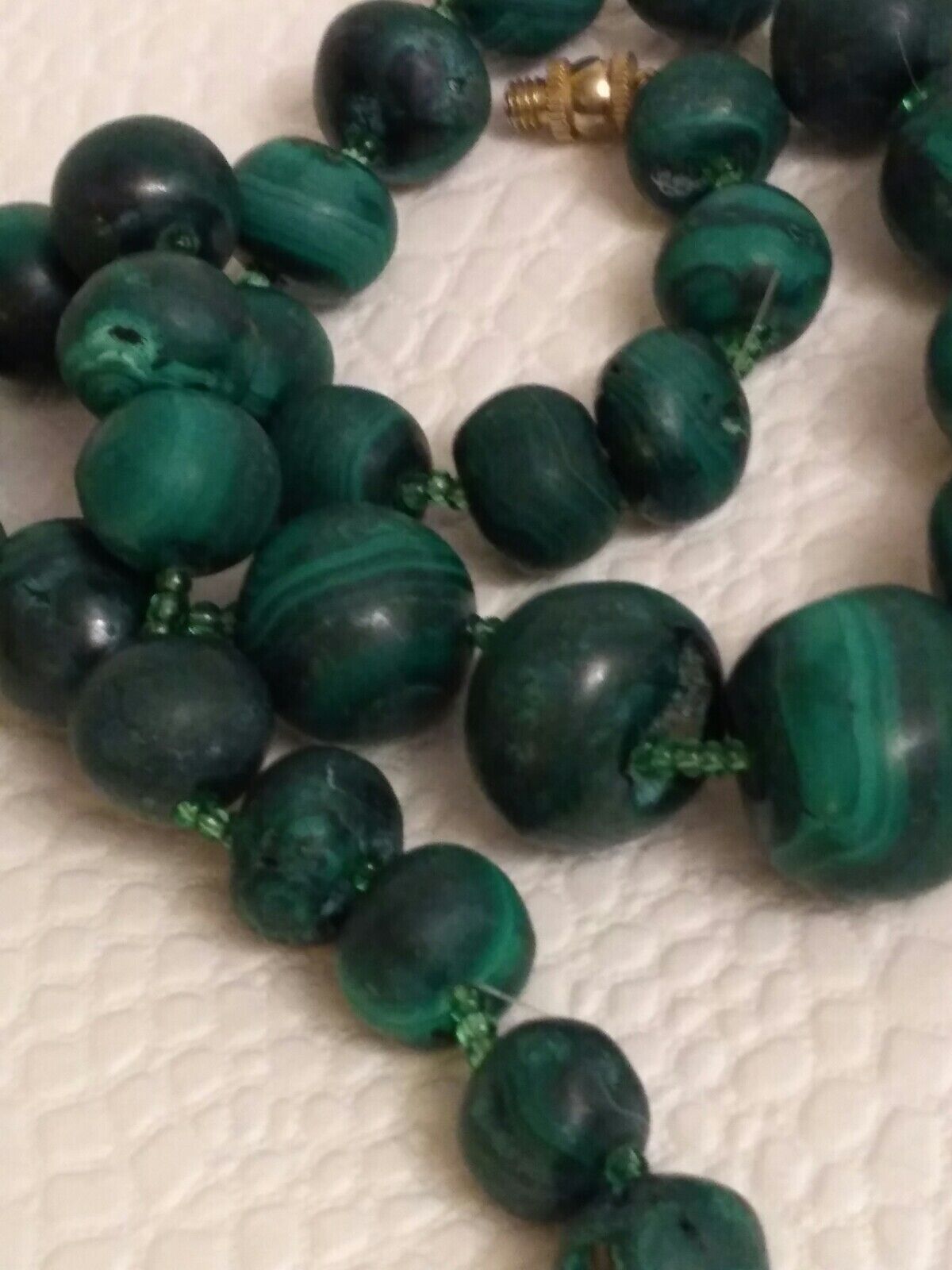 Antique Natural Dark Malachite Gemstone Hand Carv… - image 9