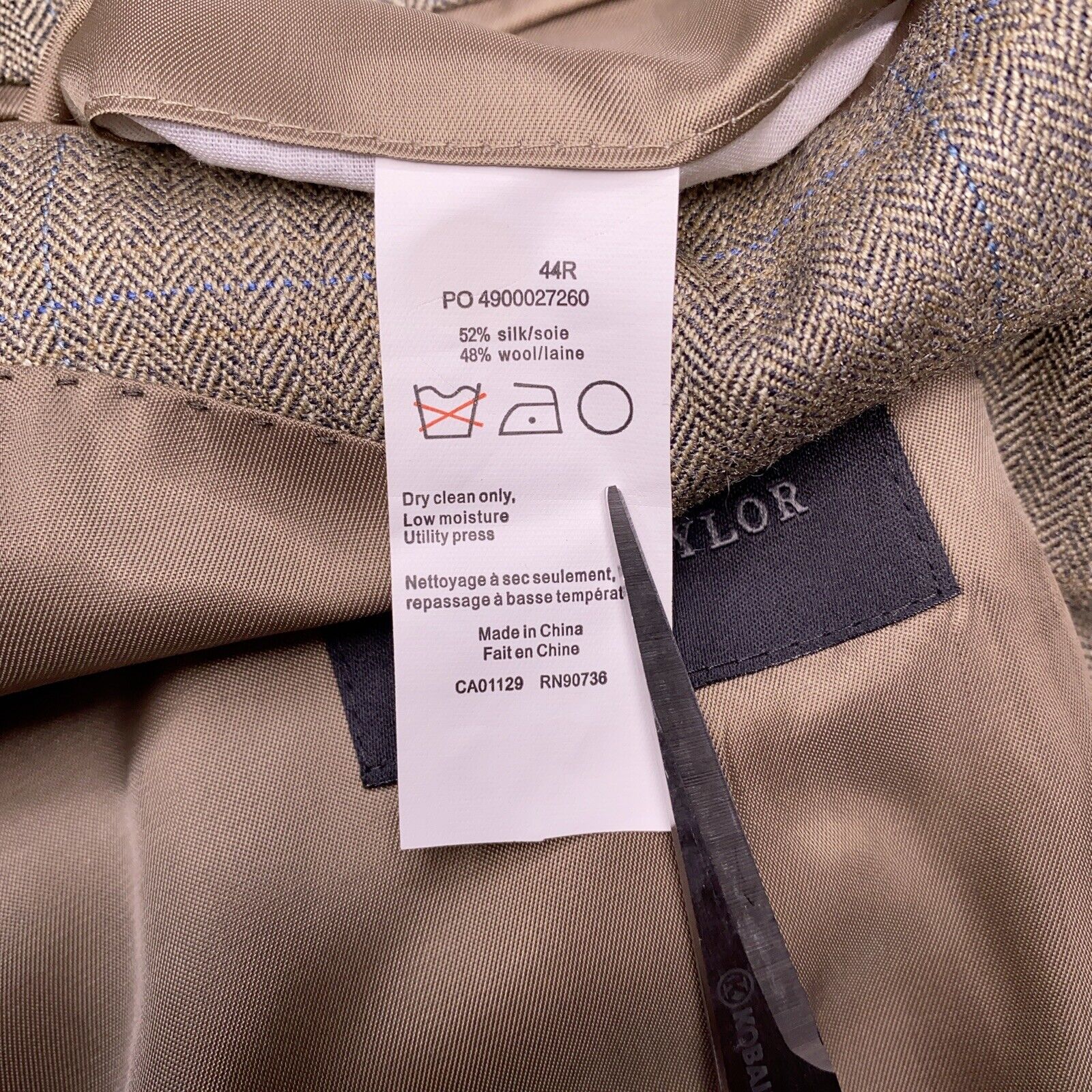 Black Brown 1826 Essentials Blazer 44R Tan Herrin… - image 6