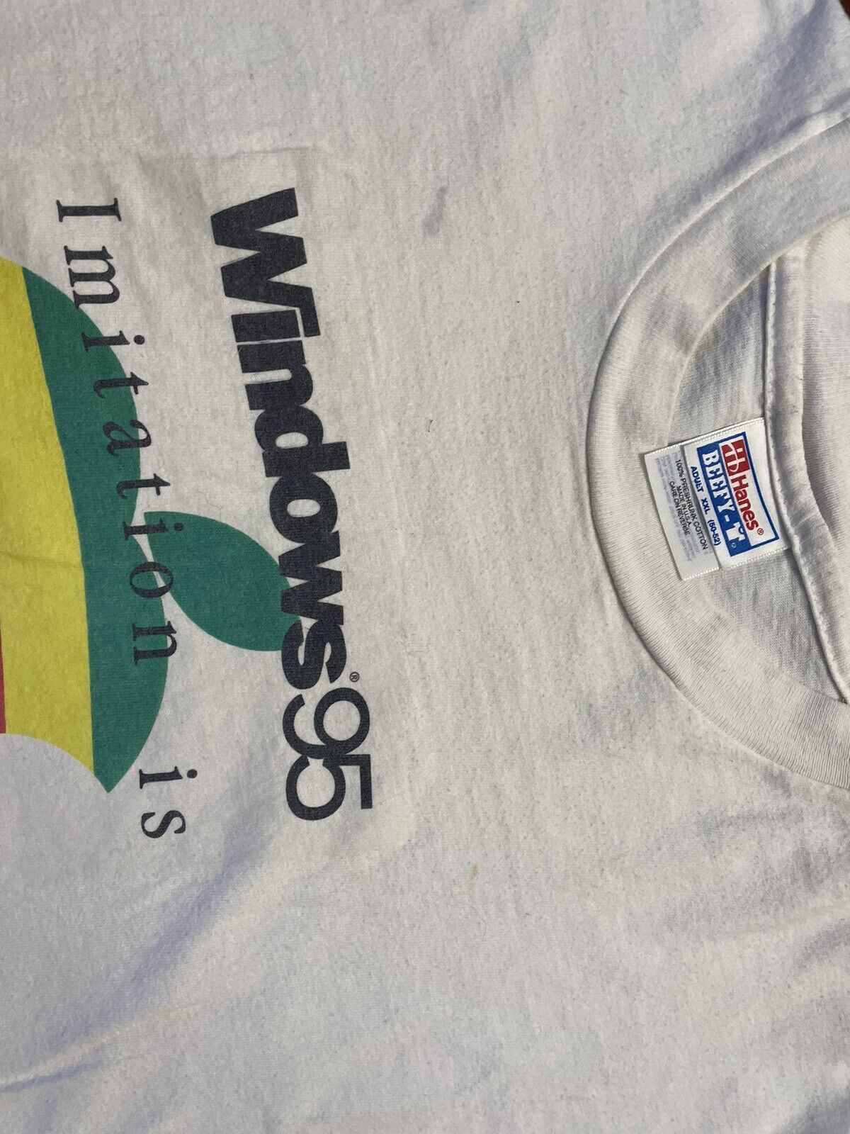 VTG 90s Apple Macintosh Mac 84 Windows 95 SS T-Sh… - image 7