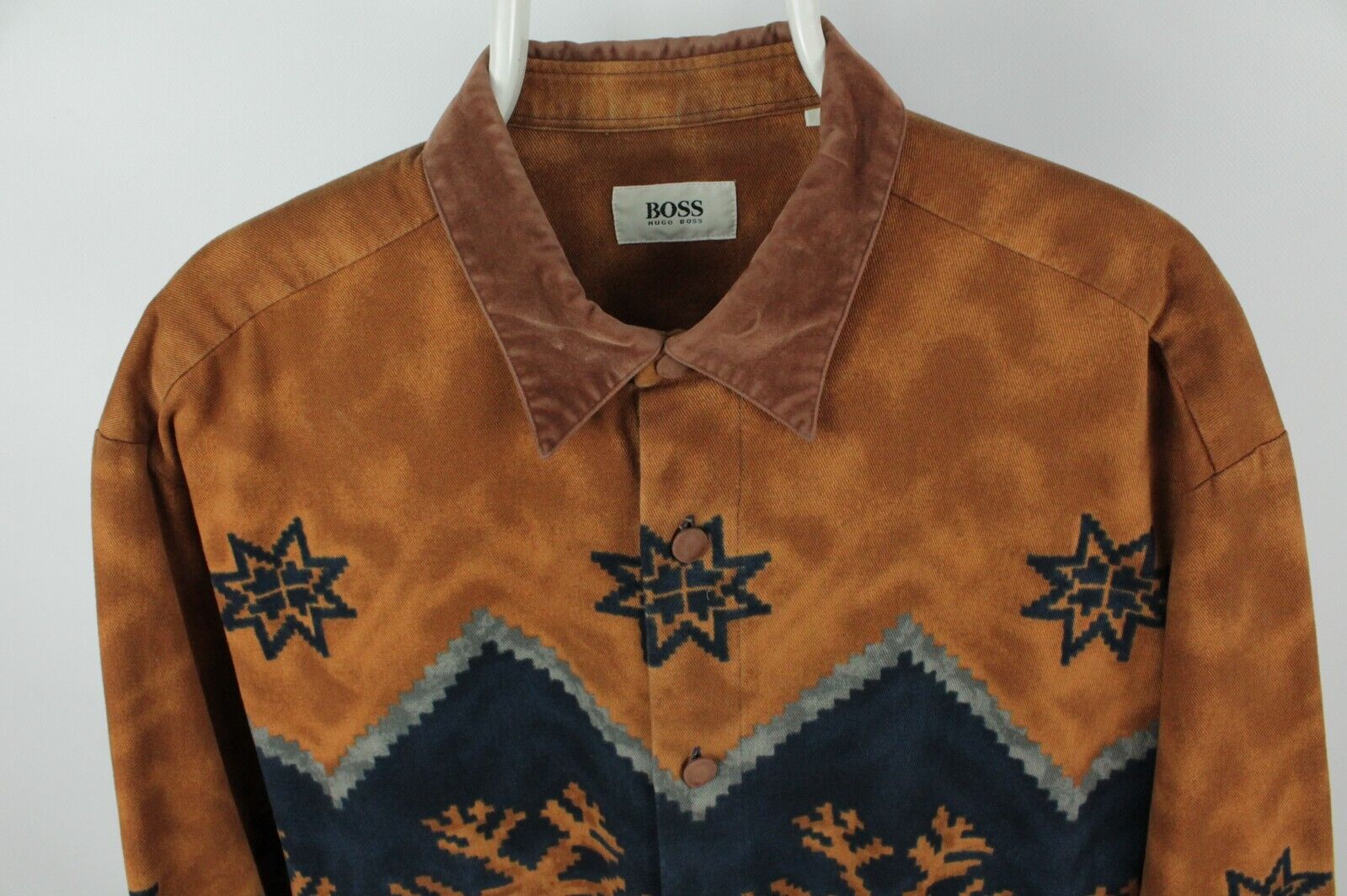 RARE VTG Hugo Boss Flannel Snowflake Pattern Foll… - image 2