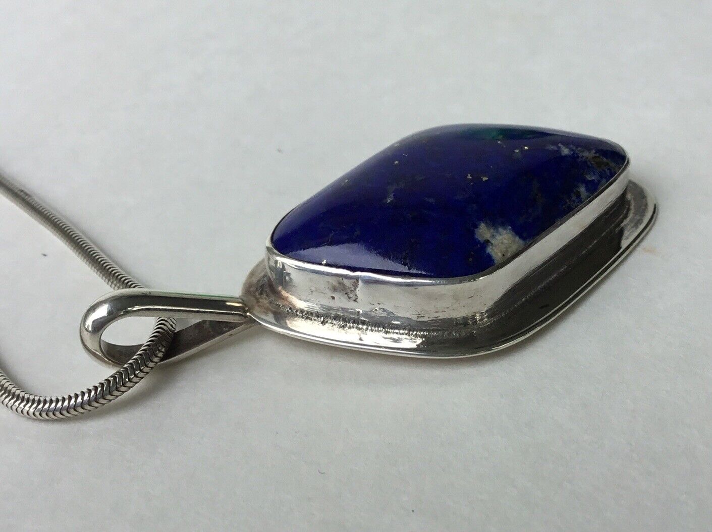 Vintage Sterling Silver Designer Signed Lapis Laz… - image 9