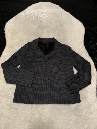 Talbots Womens Gray Black Medium Blazer Jacket Wor