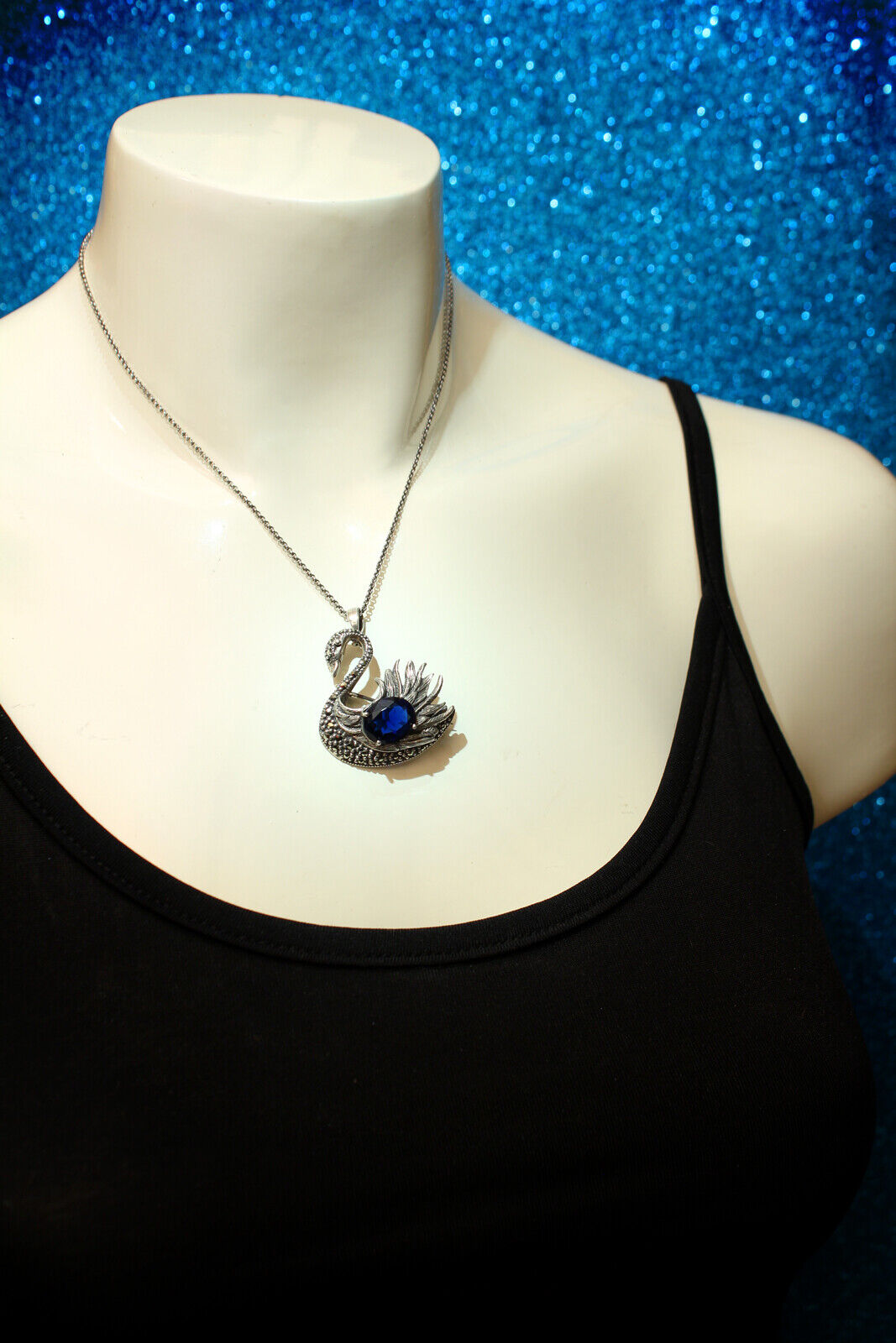 Vintage 925 Sterling Silver Marcasite SWAN 2 in 1… - image 2