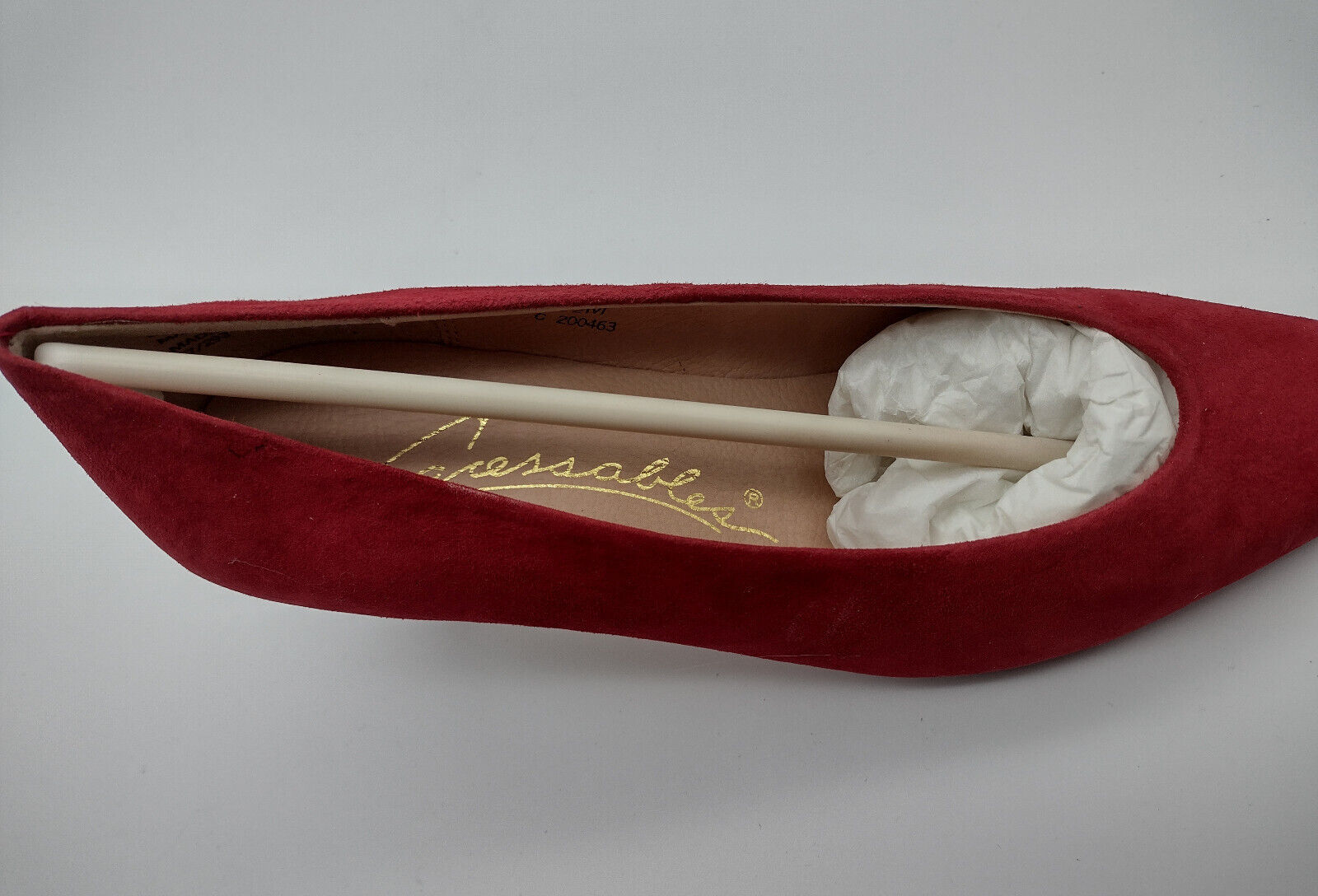 Vintage 1990's Caressables Tristan Red Suede Heel… - image 9