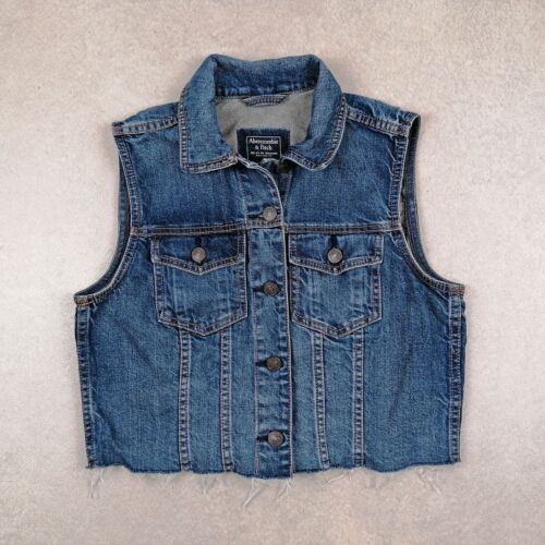 ABERCROMBIE & FITCH Vintage Y2K Denim Vest Top Je… - image 1