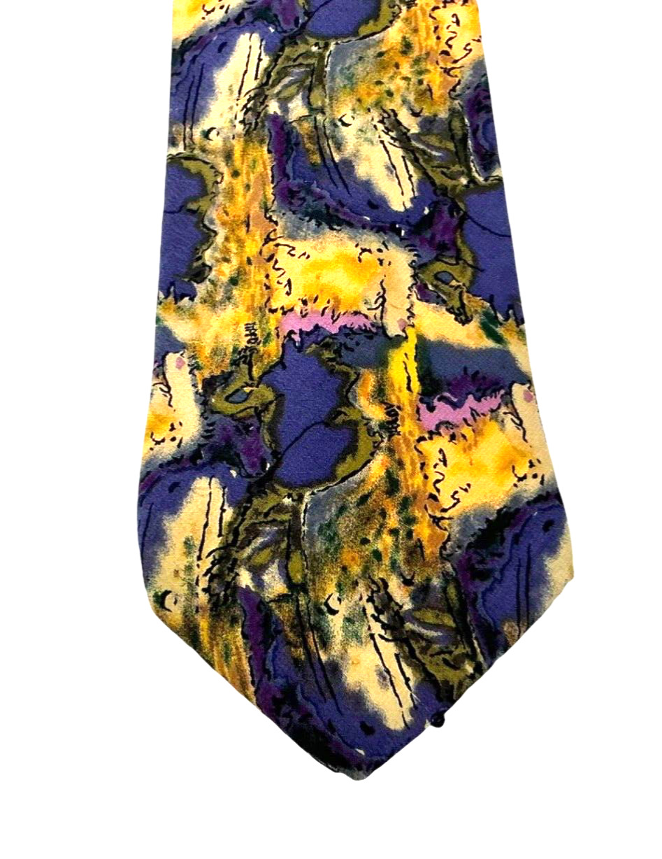 J Garcia Neck Tie Silk Watercolor Collection blue… - image 6