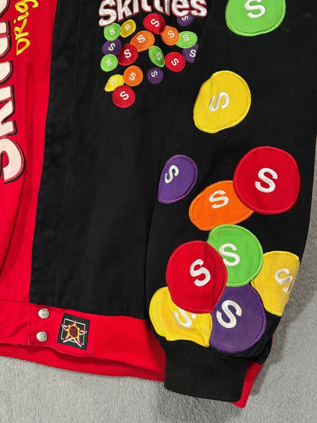 Vintage Skittles JH Design Nascar Varsity Bomber … - image 3