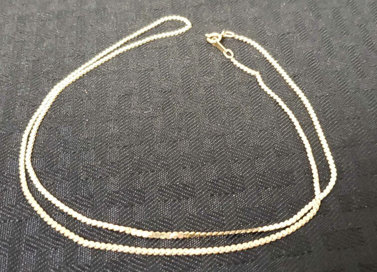 14K Solid Yellow Gold Necklace - 24" Long - image 1