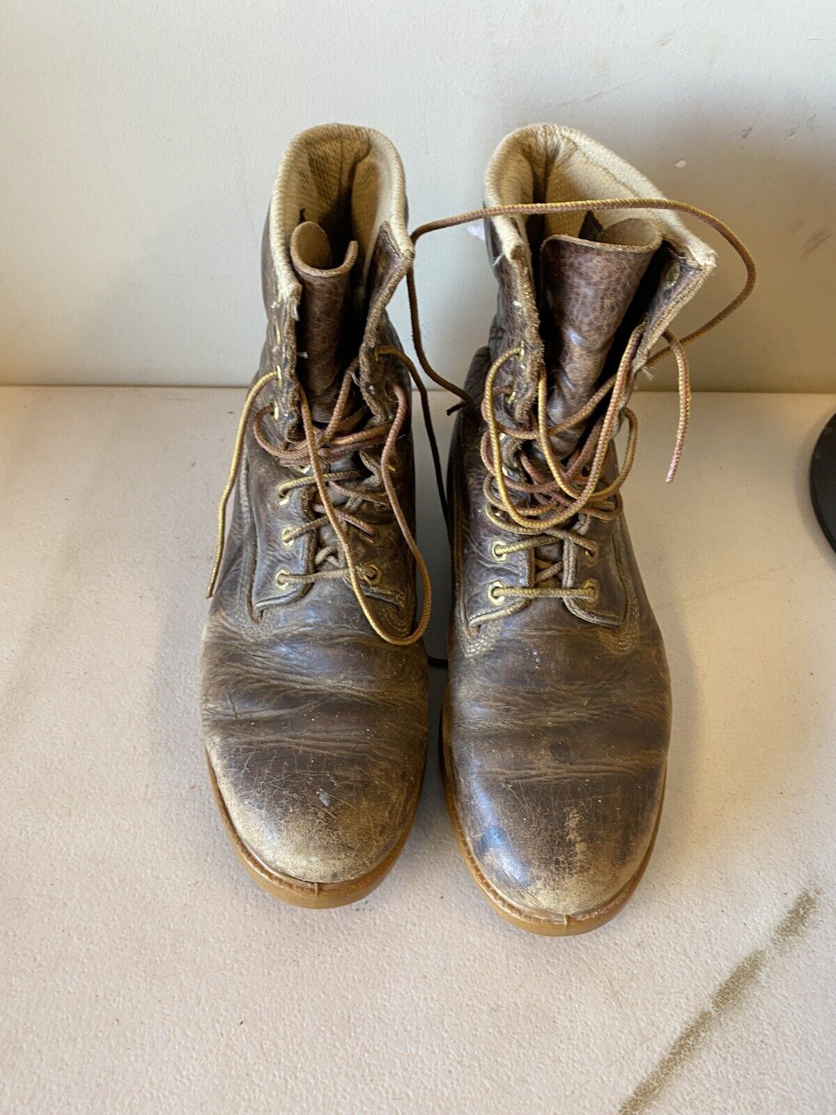 VTG 70s 80s Timberland Leather Boots Sz 12 Workwe… - image 2