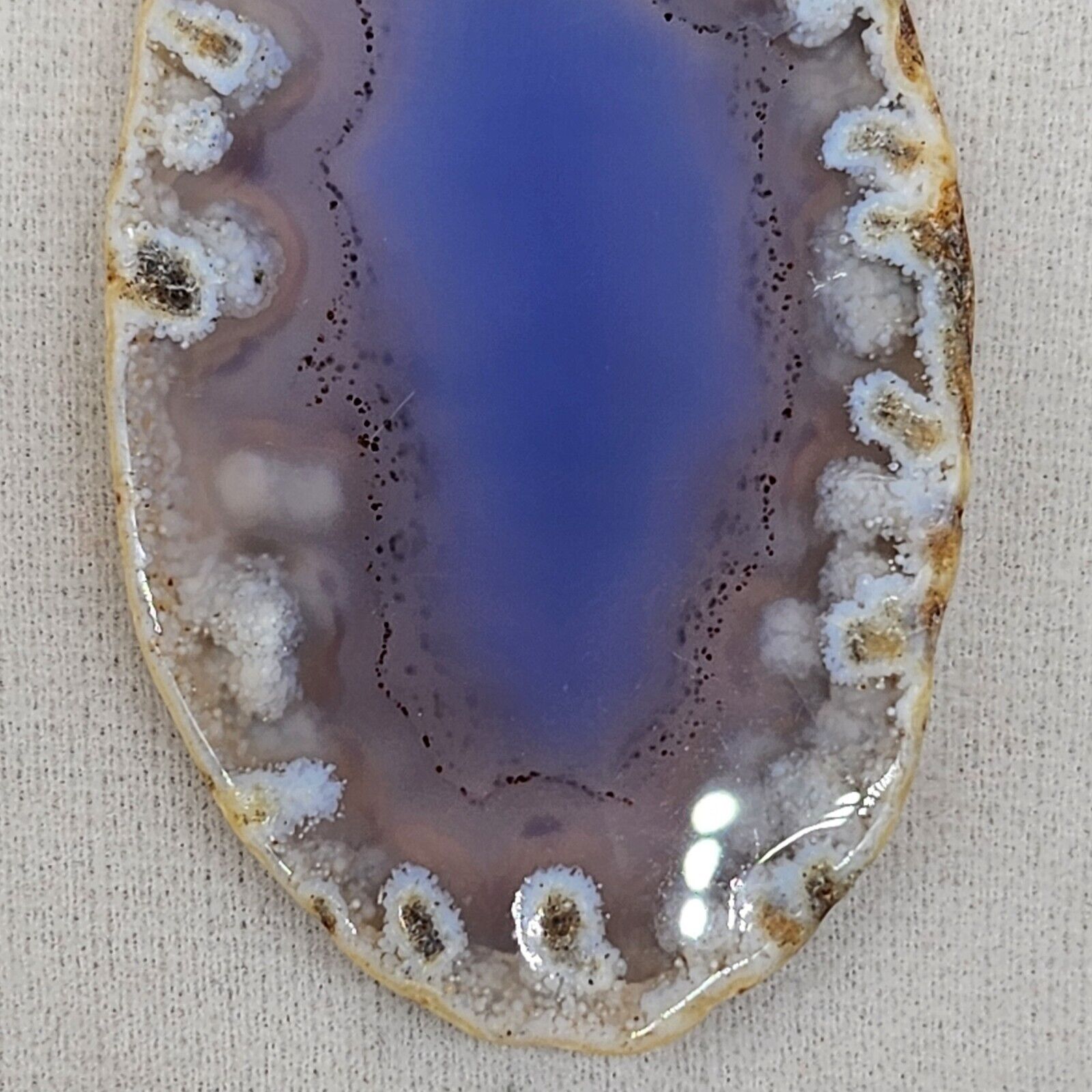 Sterling Silver 925 Ocean Blue/Lavender Agate Sli… - image 10