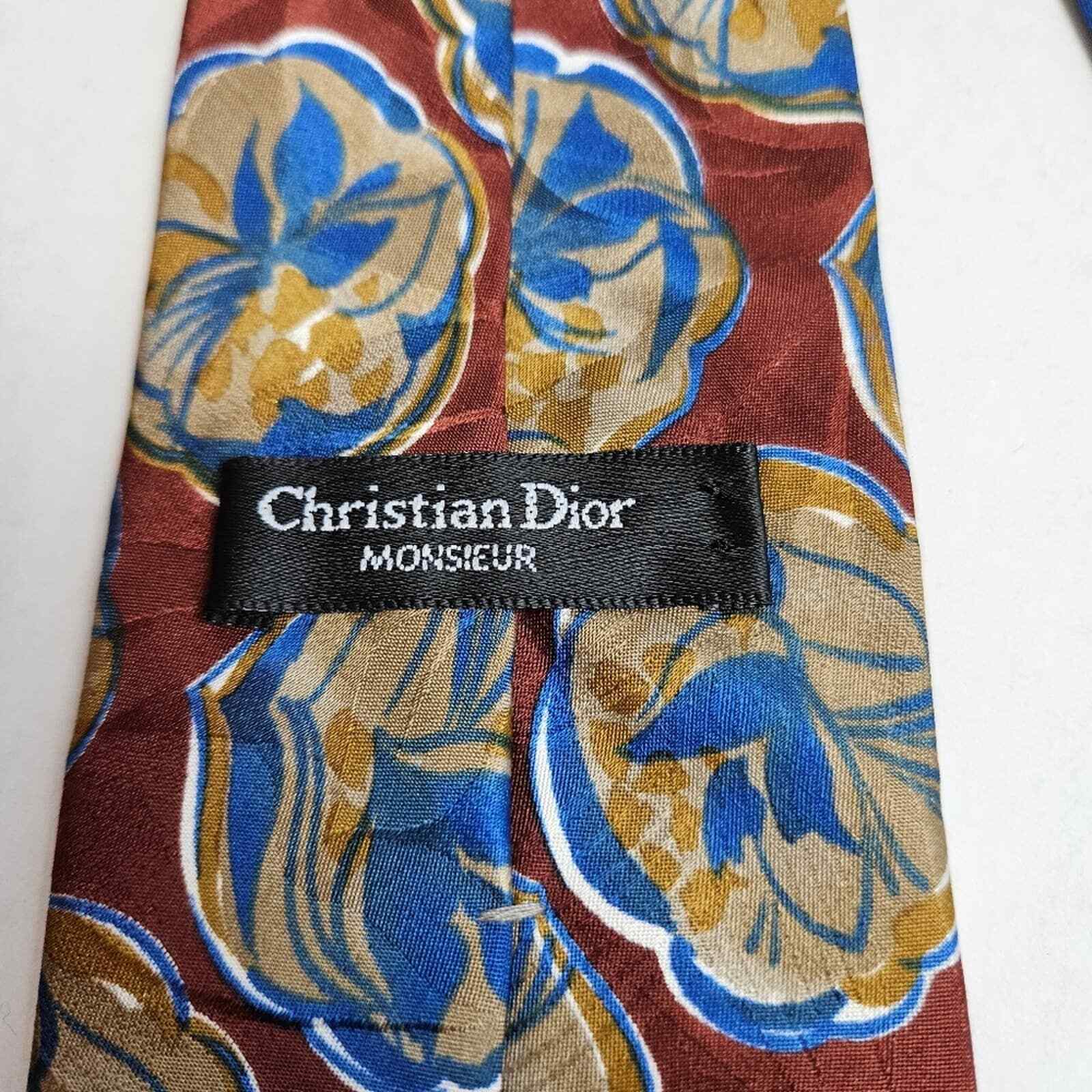 Christian Dior Men's Floral Silk Tie - image 2