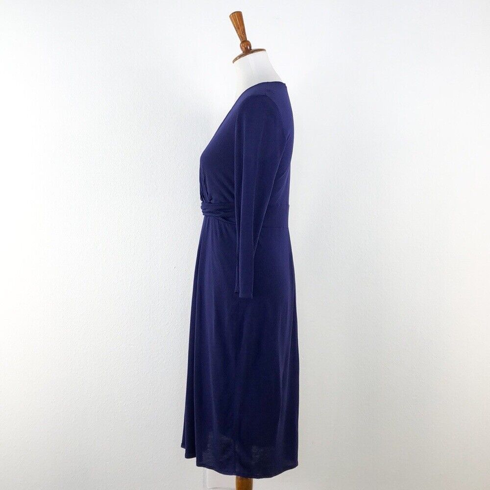 Boden Royal Blue Faux Wrap V Neck Dress sz 6 - image 3