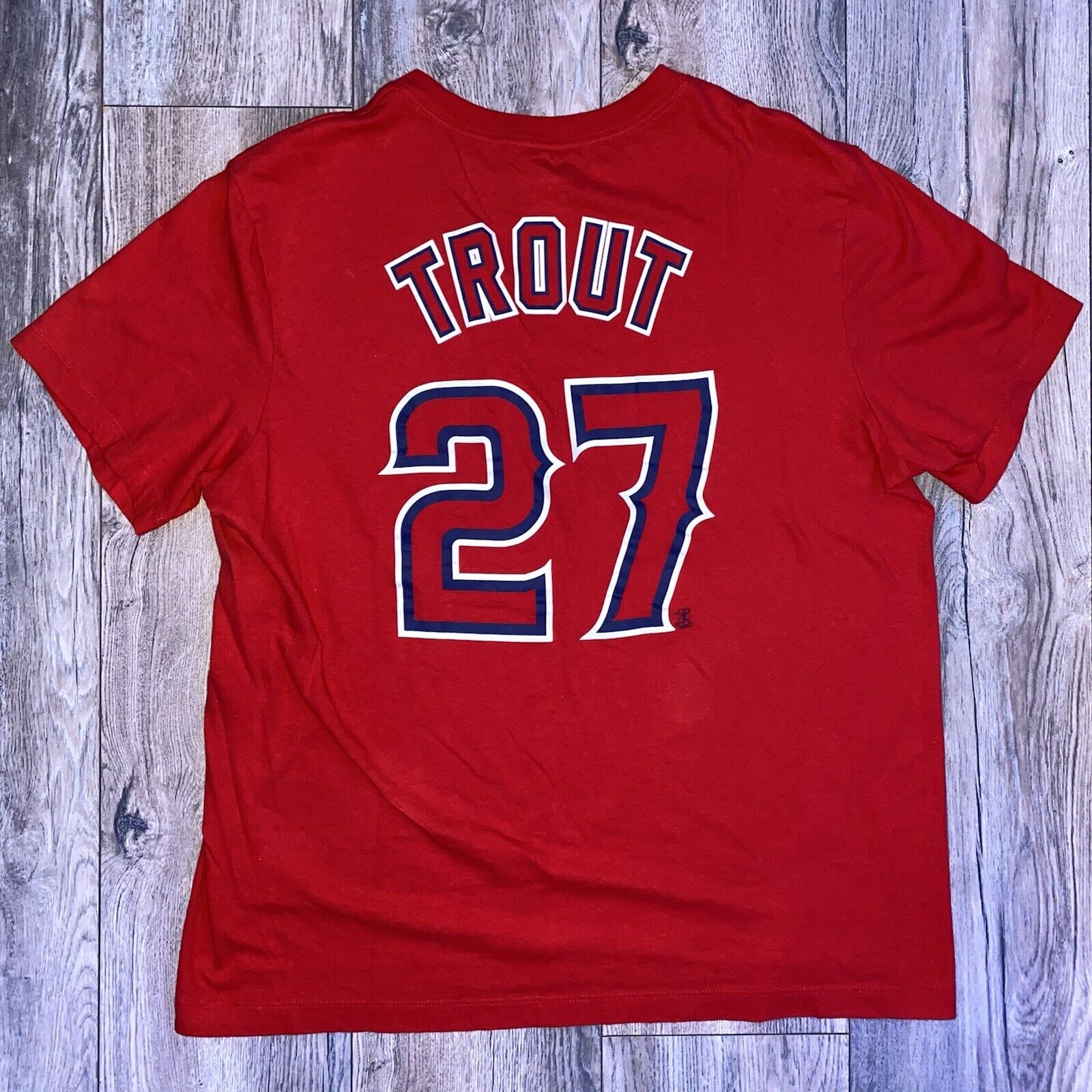 Men's Anaheim Angels Baseball MLB Mike Trout 27 R… - image 3