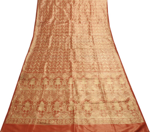 Sushila Vintage Heavy Saree Pure Satin Silk Banar… - image 1