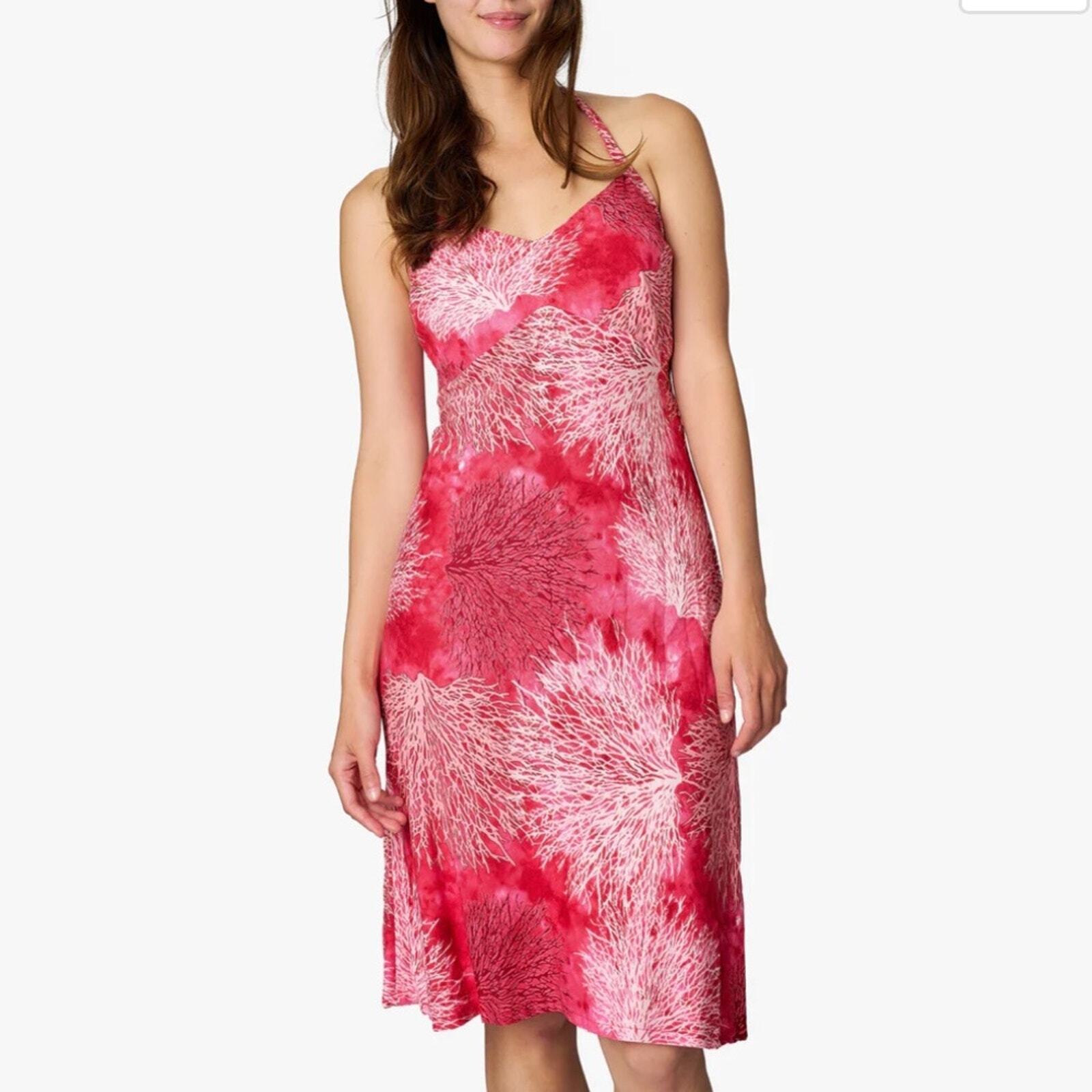 Hilo Hattie Coral Dress with Tie Back Coral Print… - image 1