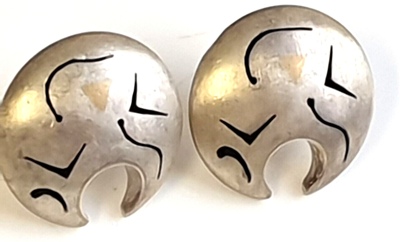 925 sterling silver earrings large, round gold el… - image 3