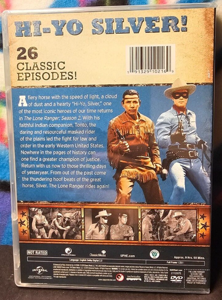 The Lone Ranger: Season 2 (DVD, 1950) Clayton Moore, Jay Silverheels ...