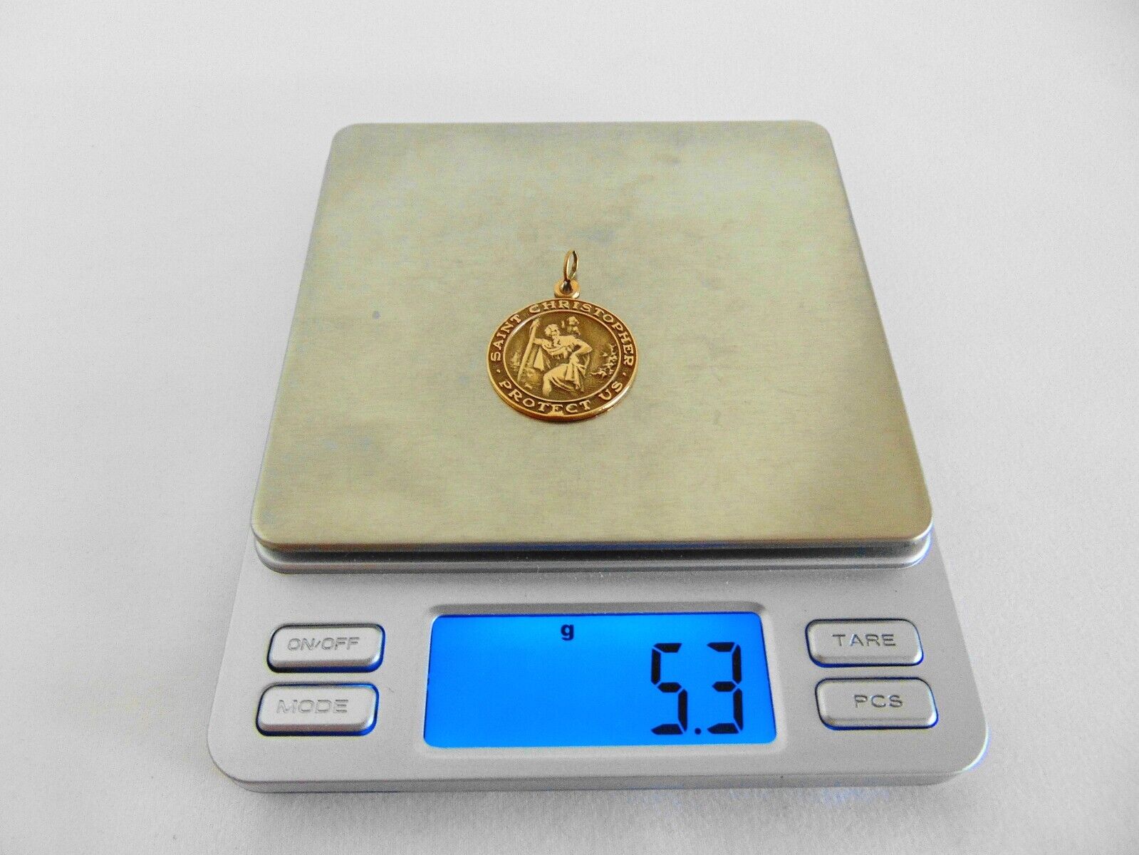 Vintage  14k Yellow Gold St Christopher Pendant (… - image 6