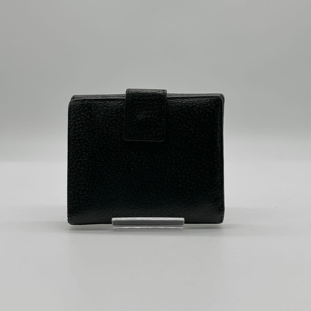 Gucci Vintage Black Leather Bifold Wallet with Go… - image 3