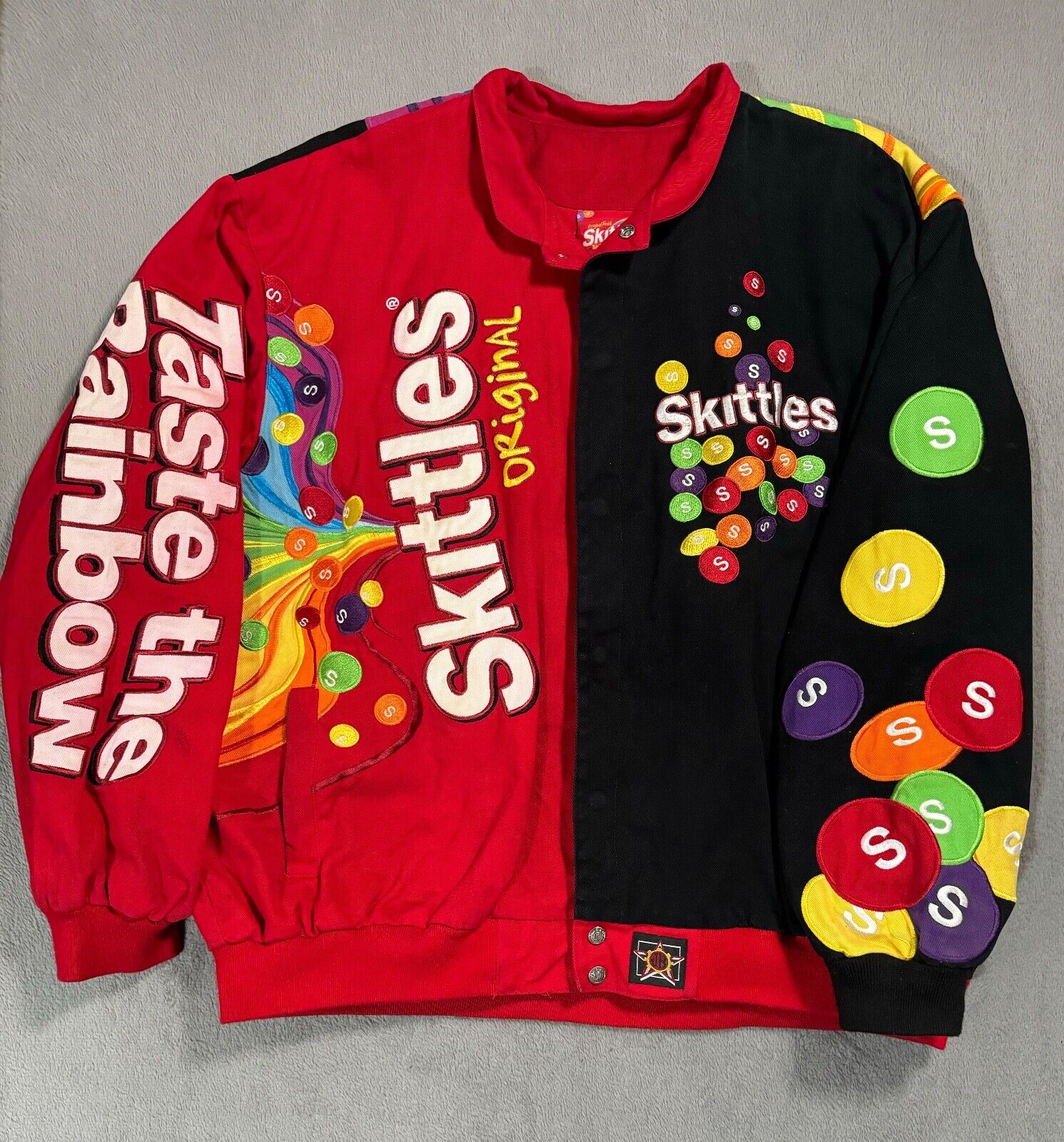 Vintage Skittles JH Design Nascar Varsity Bomber … - image 2