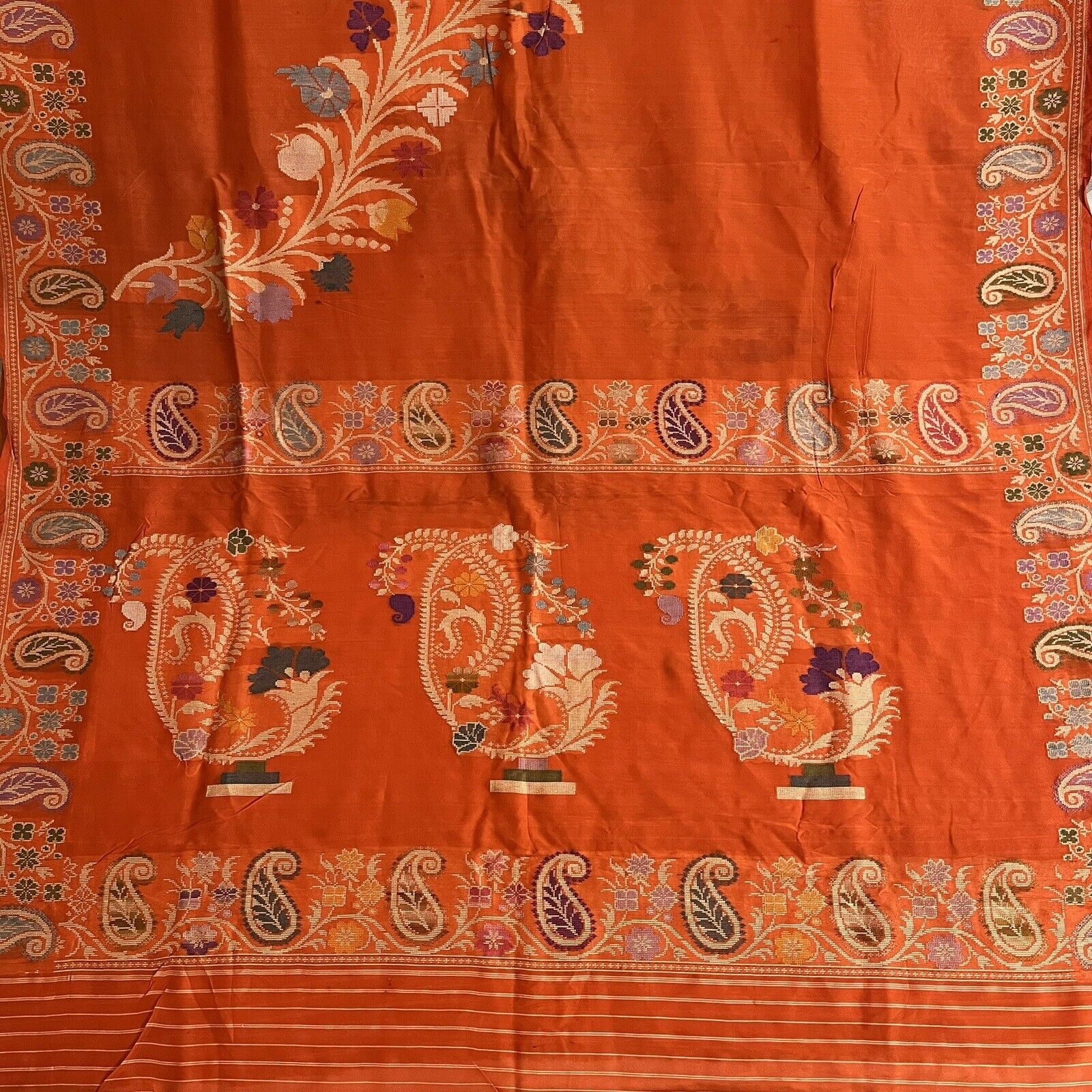 Vintage Silk Saree Indian Silk Sari Woven Embeoid… - image 4