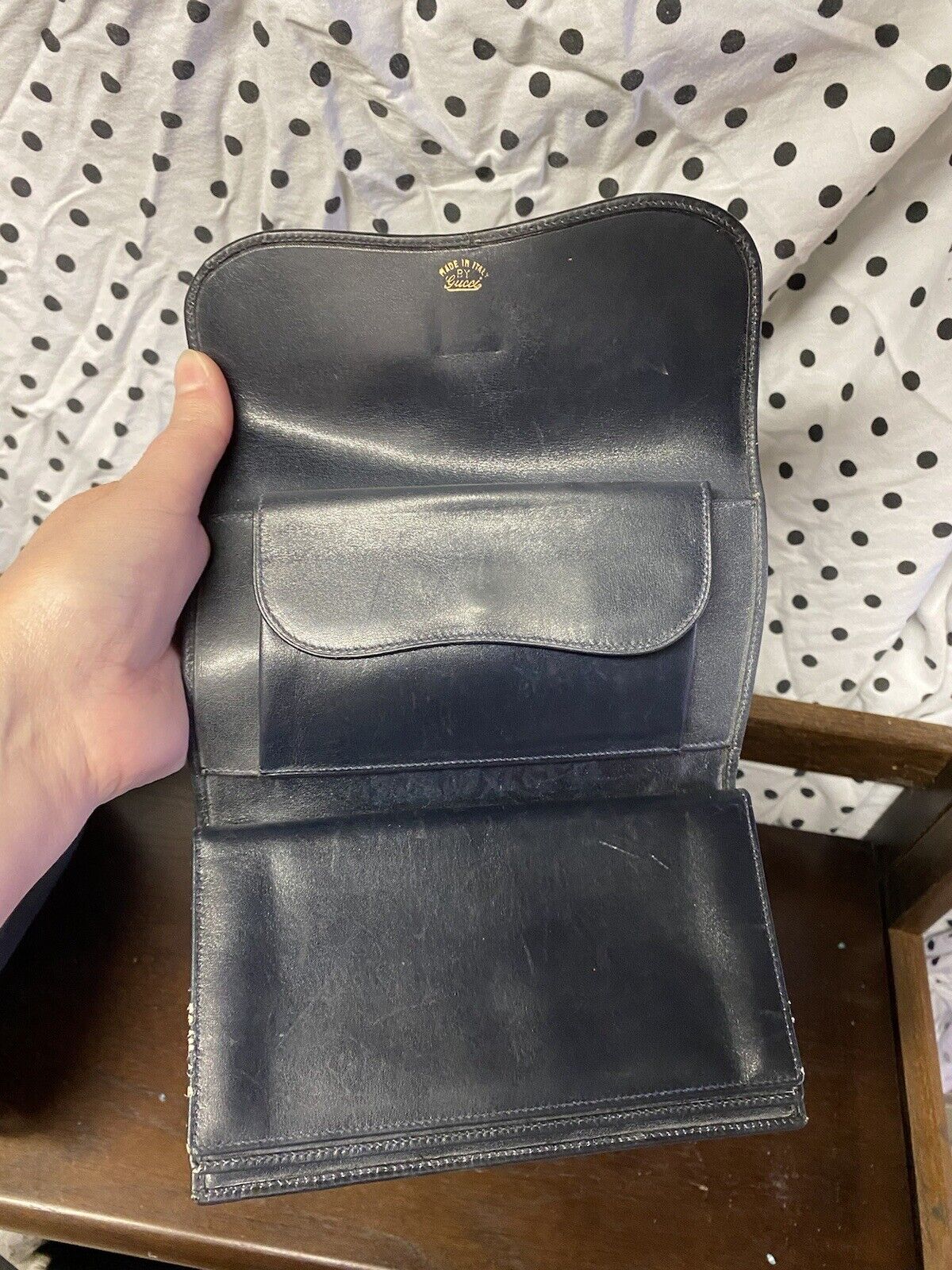 Authentic Vintage Gucci Navy Horsebit Wallet - image 3