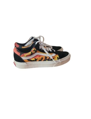 Vans Old Skool Unisex Orange/Yellow Camo Shoes Sz 