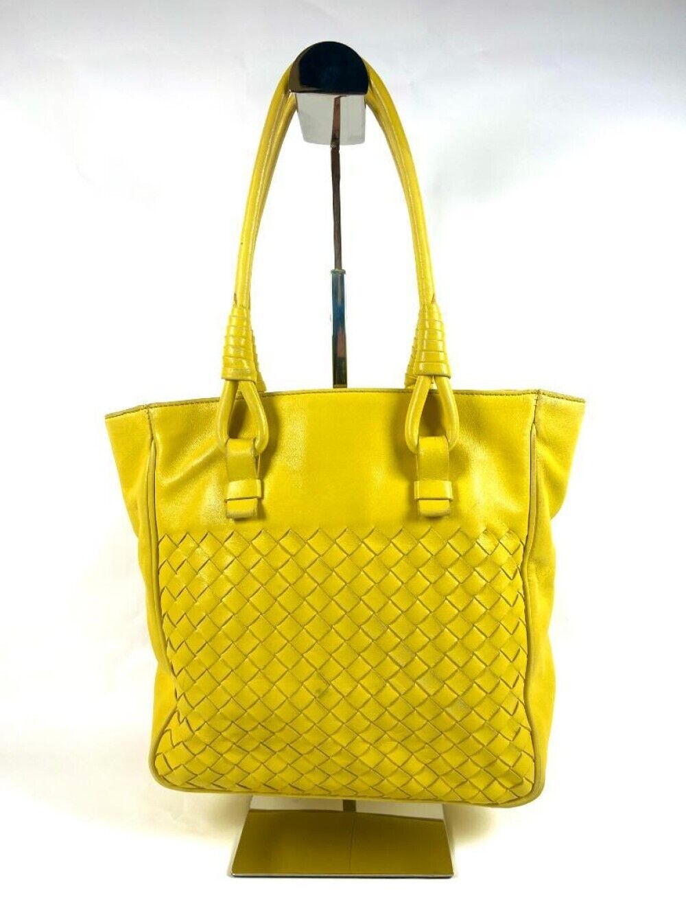 Bottega Veneta Intrecciato Handbag Lambskin Yello… - image 12