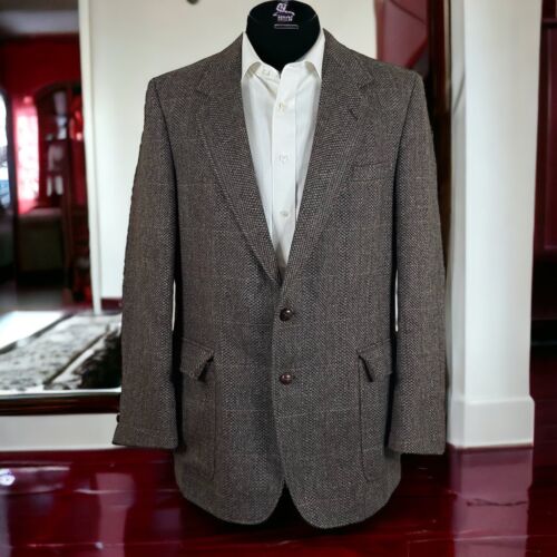 Woodmere Sport Coat Blazer Mens 42L Brown Herring… - image 1