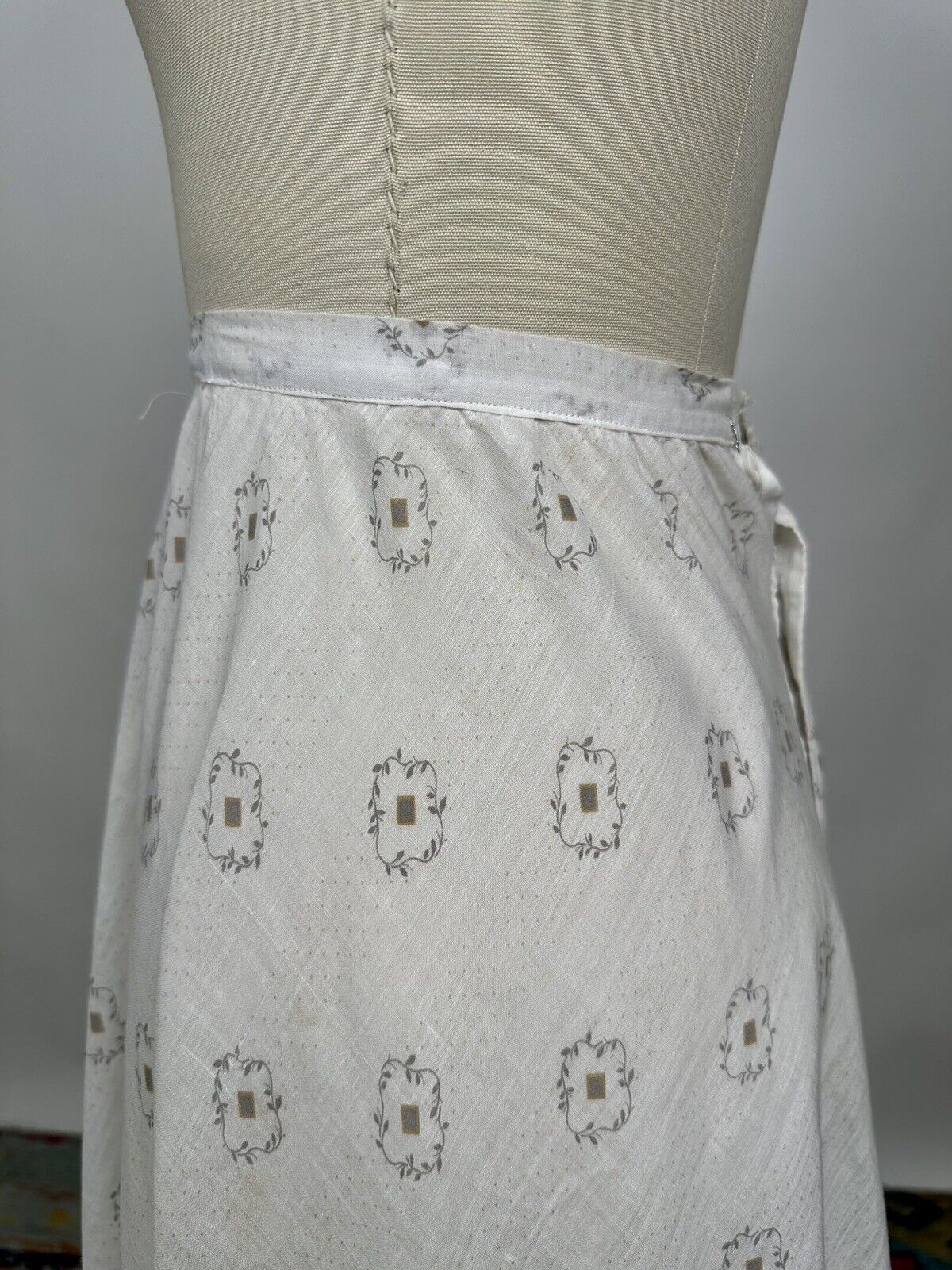 Antique Edwardian 1900s White Cotton Printed Unde… - image 17