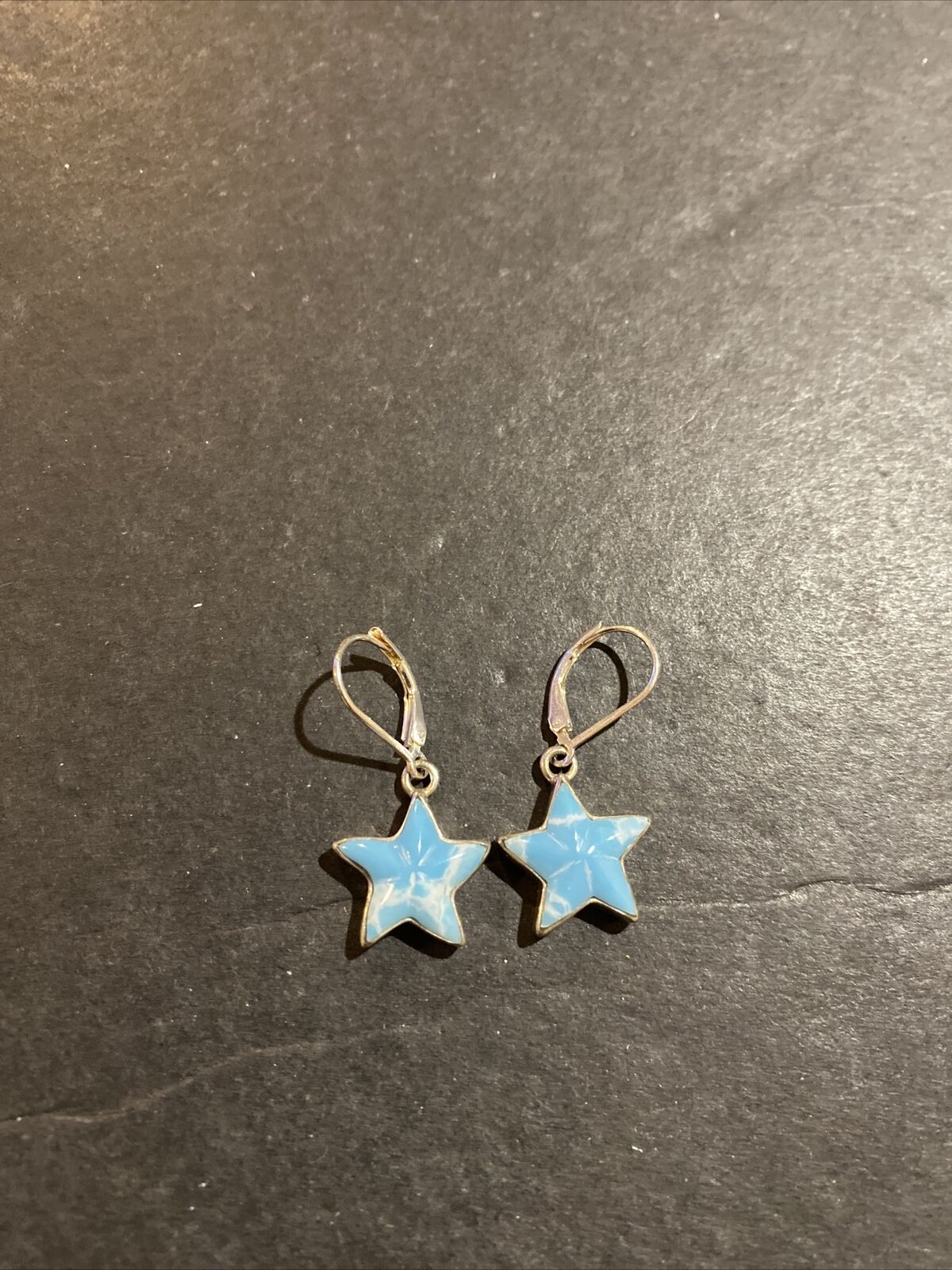 Vtg Sterling Silver 950 Blue Larimar Star Dangle … - image 2