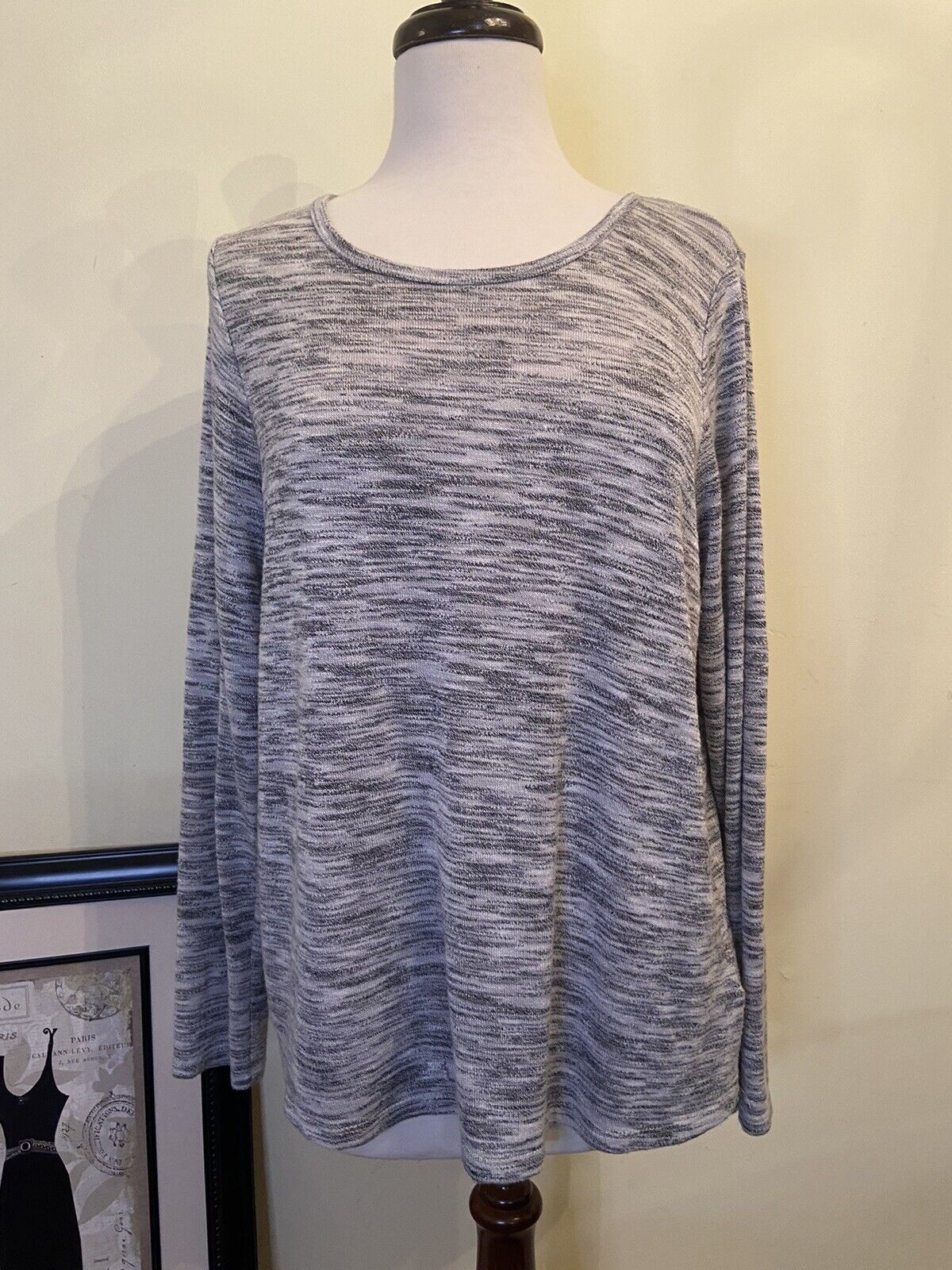 Cupio Sweater Women’s Size XL Marble Gray Soft Lo… - image 1