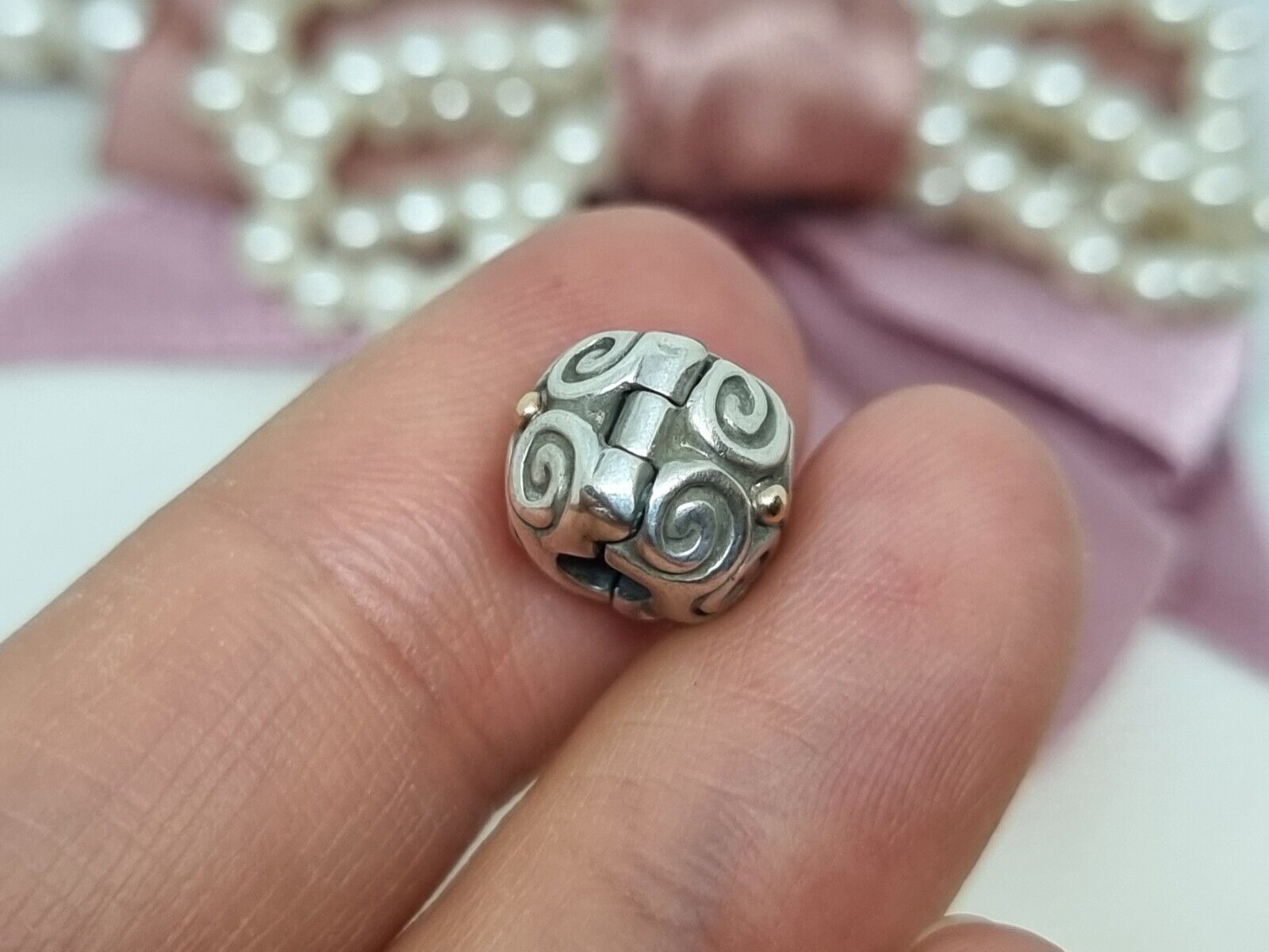 Genuine Pandora Silver & 14k Gold Elemental Flow … - image 4