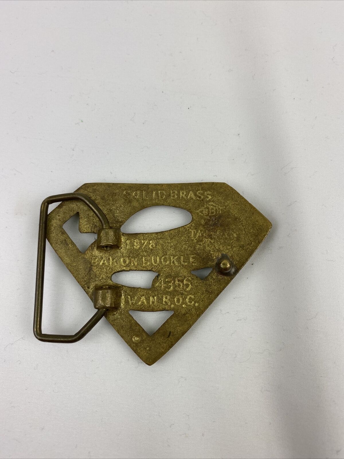 Vintage Superman "S" Belt Buckle - Solid Brass - … - image 3