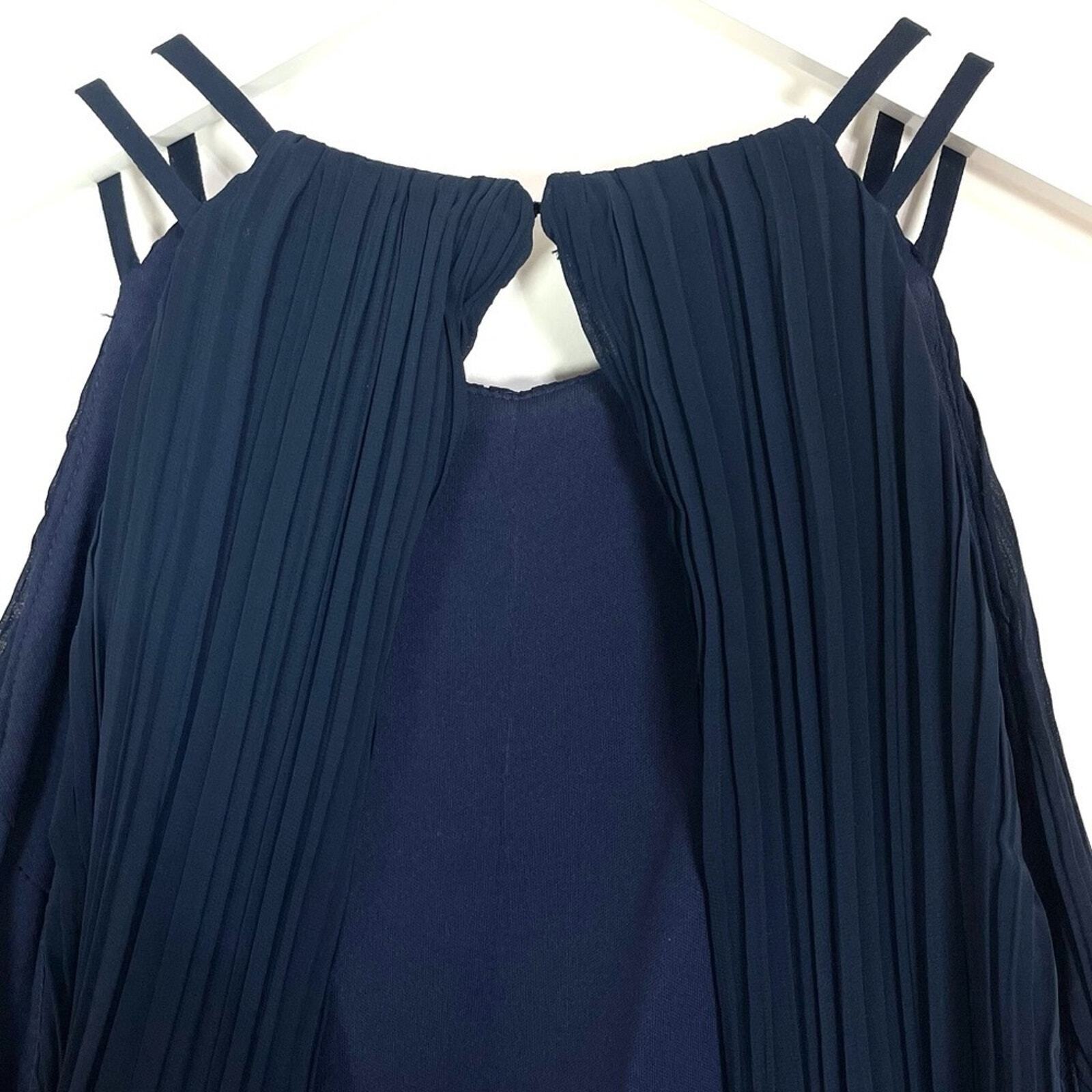 Bill Levkoff Navy Blue Bridesmaid Dress Chiffon H… - image 8