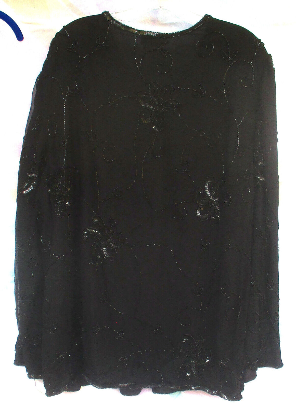 VTG JMD New York 3x Black Beaded Sequined Evening… - image 3